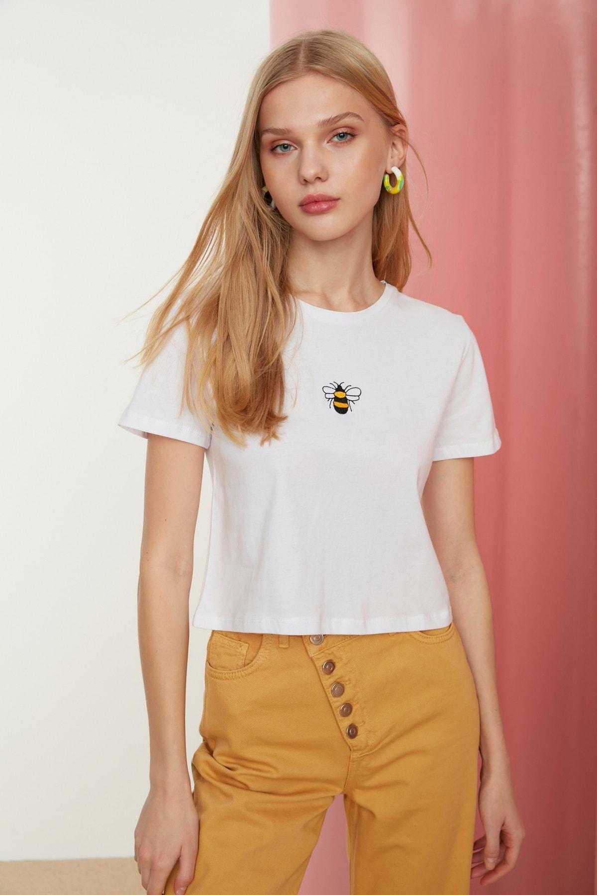 White Printed T-Shirt, , large image number 3