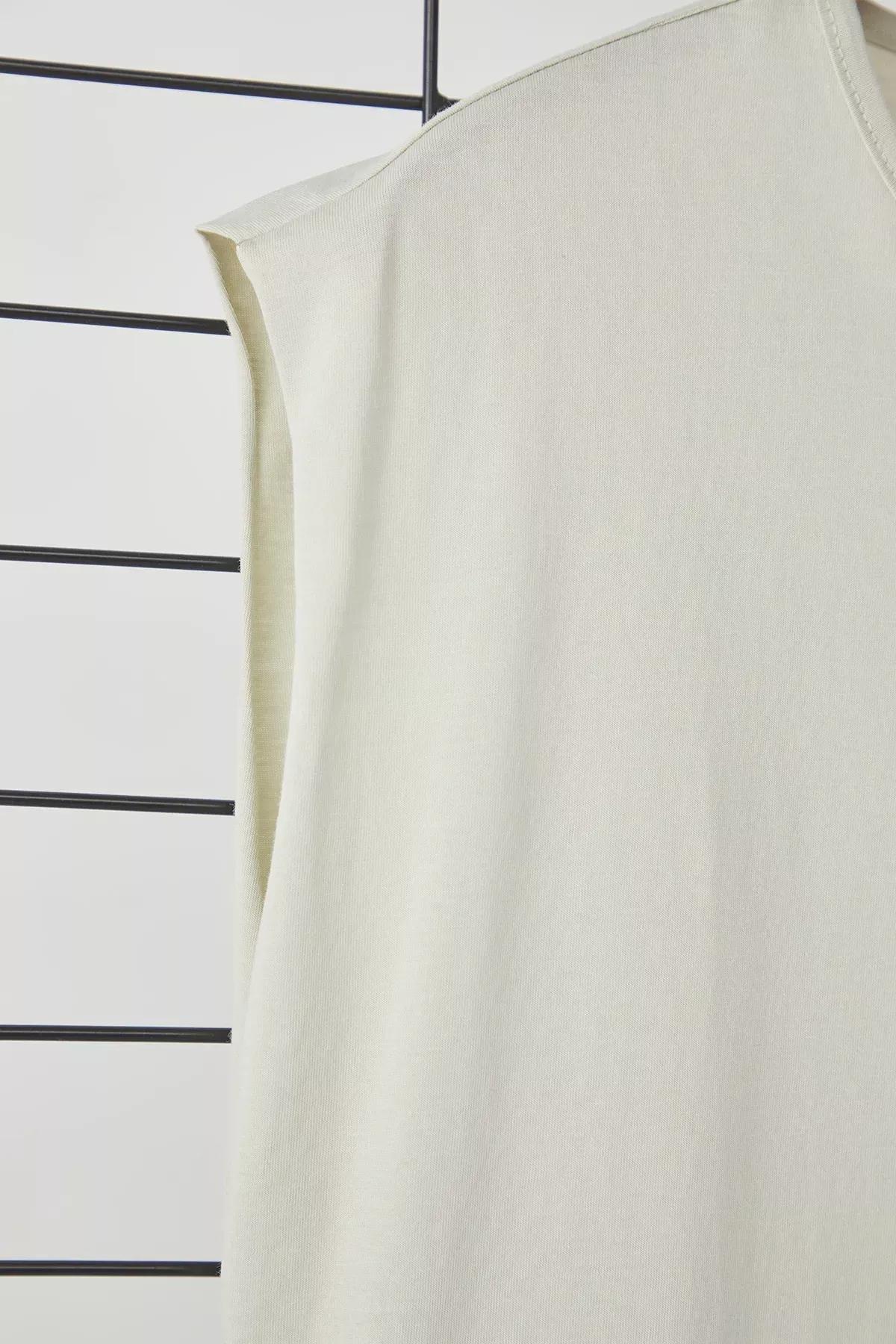 Beige Basic Sleeveless Tank Top, , large image number 2