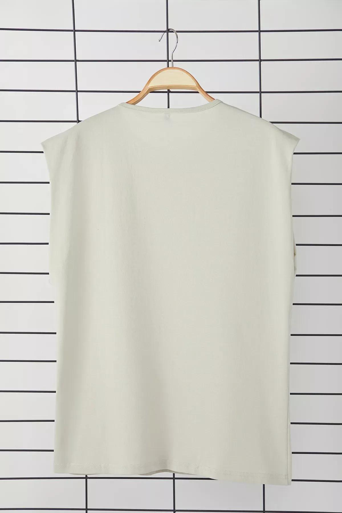 Beige Basic Sleeveless Tank Top, , large image number 4