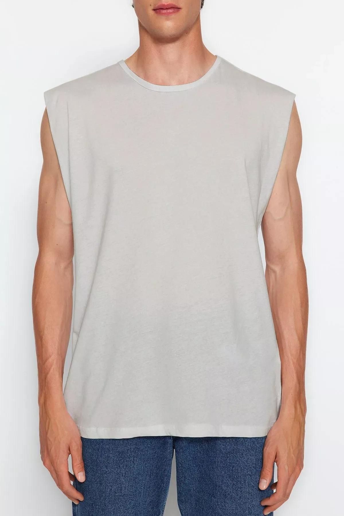 Beige Basic Sleeveless Tank Top, , large image number 7