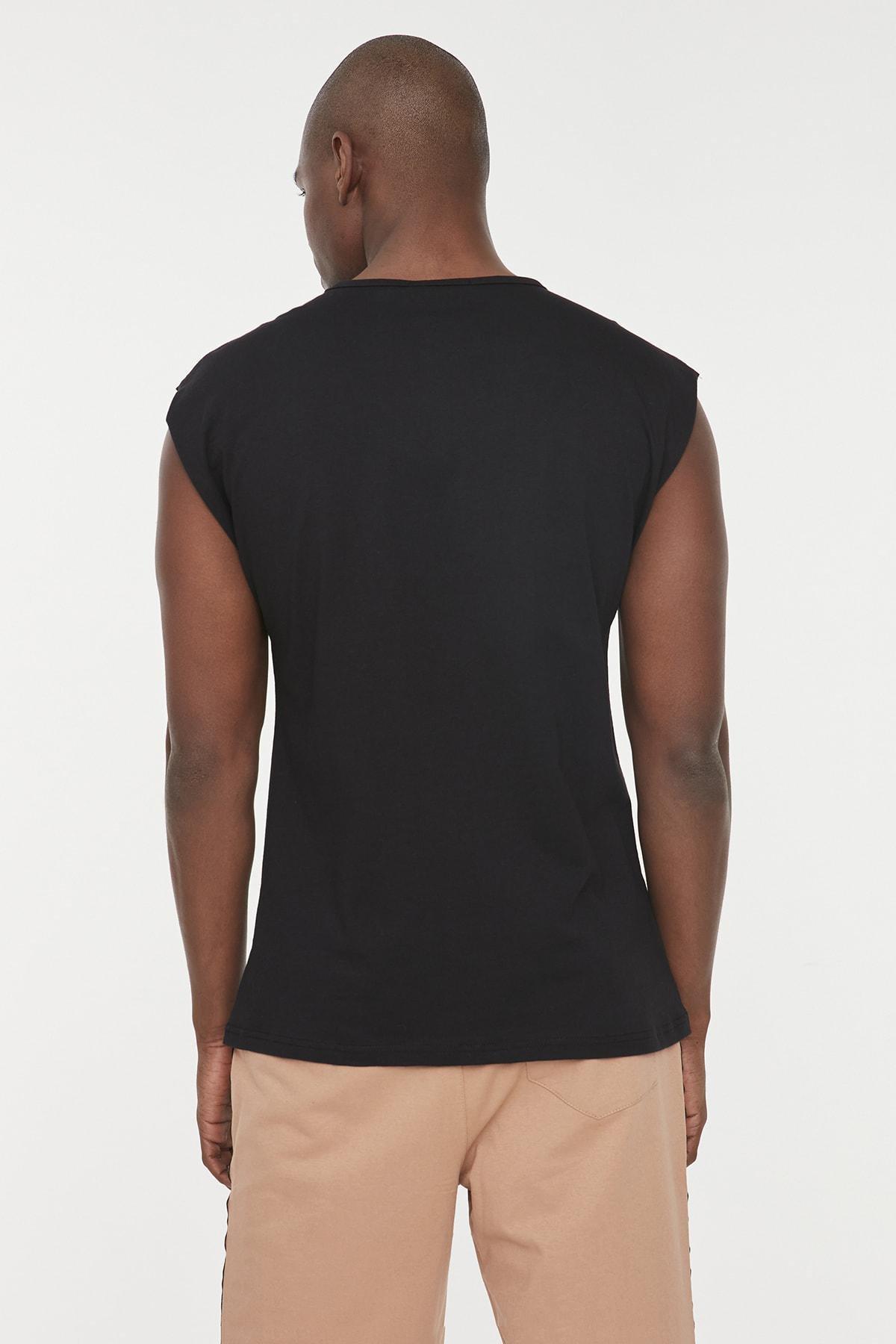 Black Sleeveless T-Shirt-Undershirt, , large image number 7