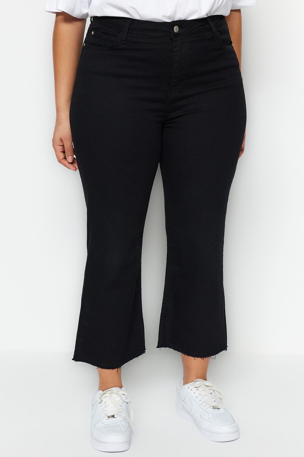 Black Wide Leg Plus Size Jeans, , large image number 3
