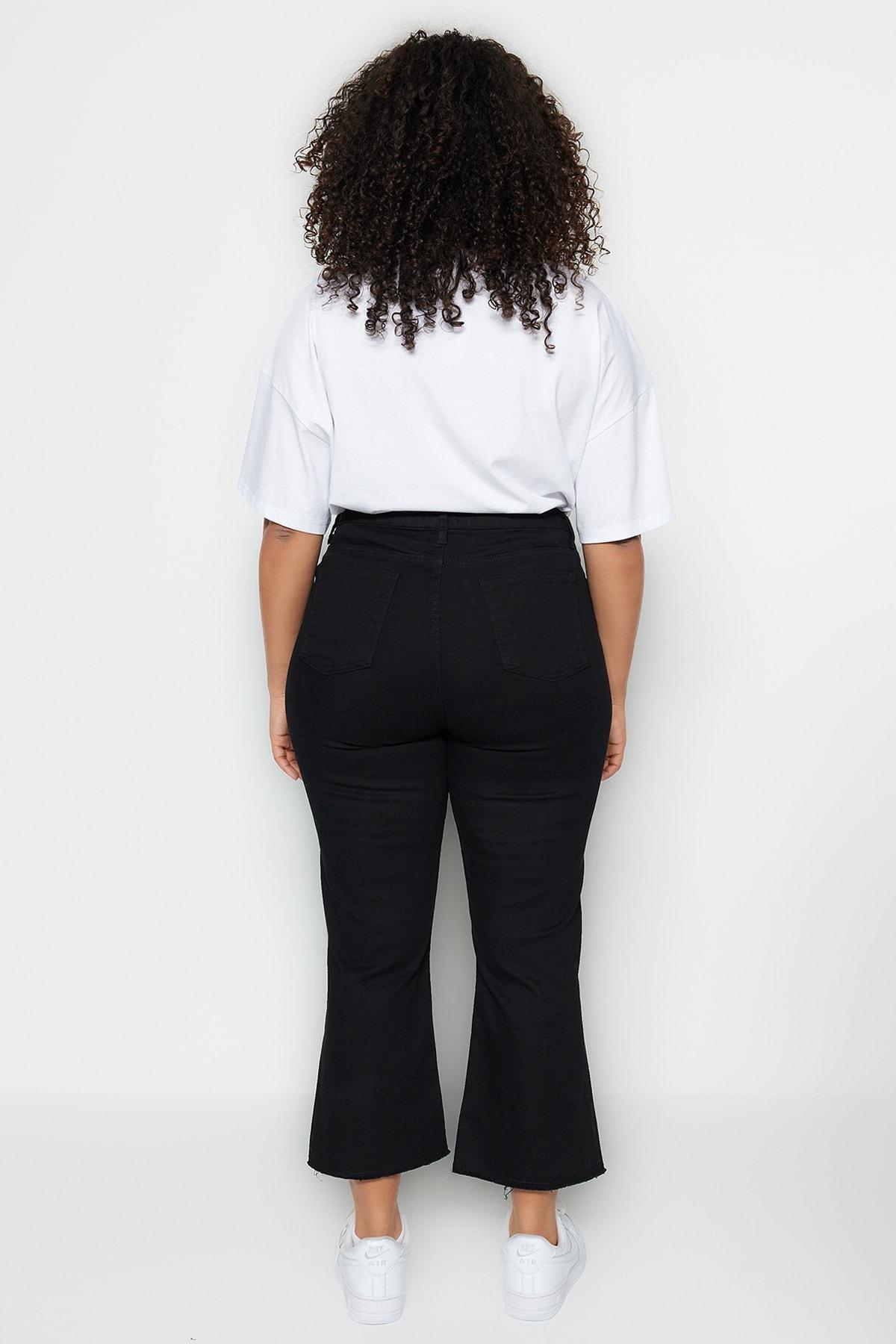 Black Wide Leg Plus Size Jeans, , large image number 5