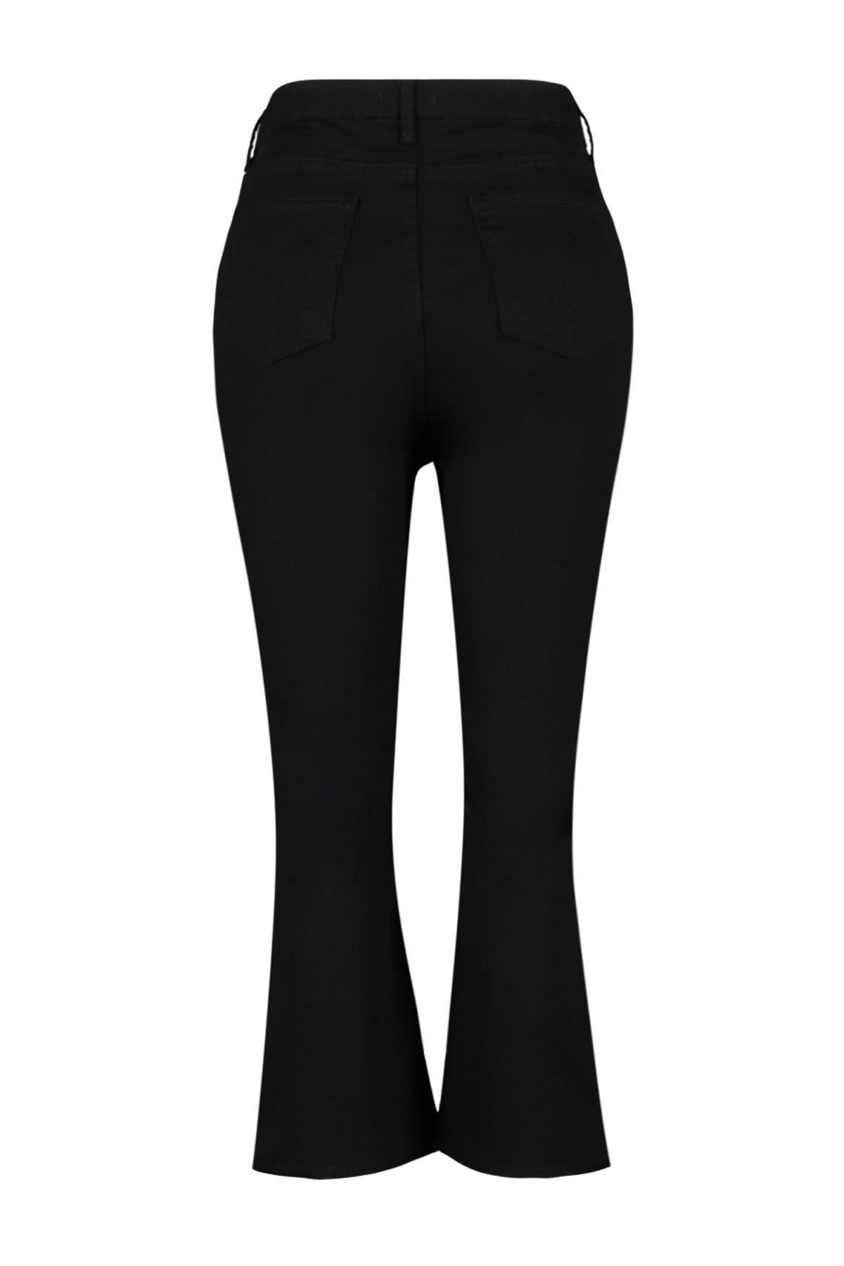 Black Wide Leg Plus Size Jeans, , large image number 6
