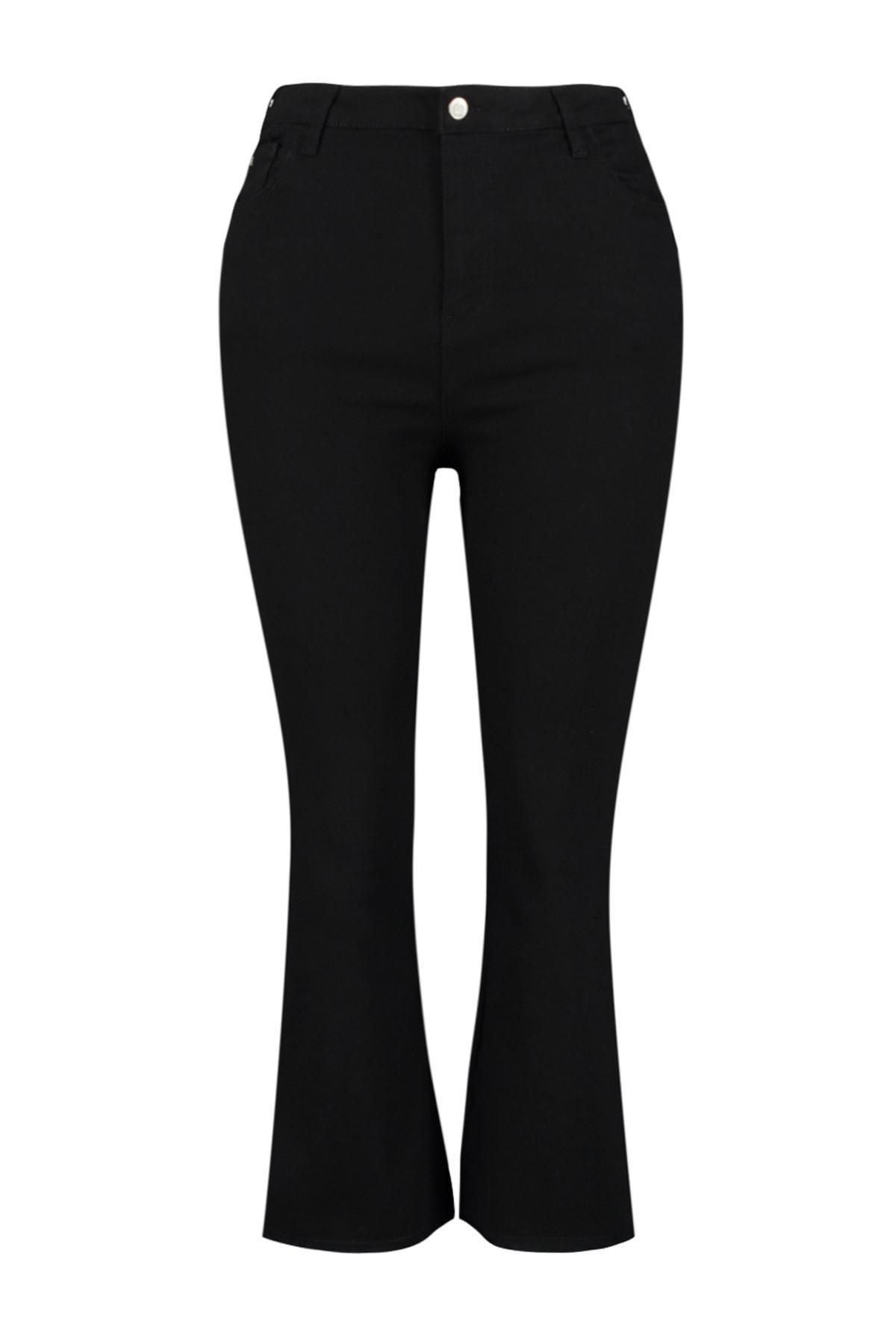 Black Wide Leg Plus Size Jeans, , large image number 7