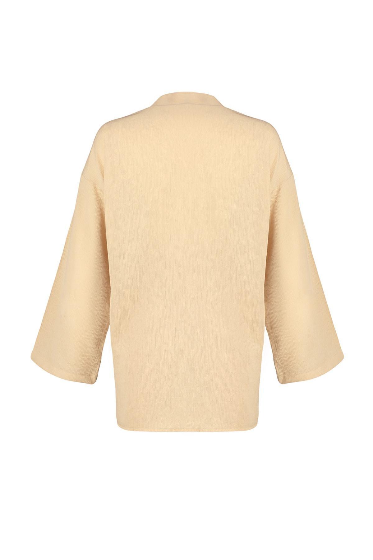 Beige V-Neck Co-Ord Set, , large image number 7