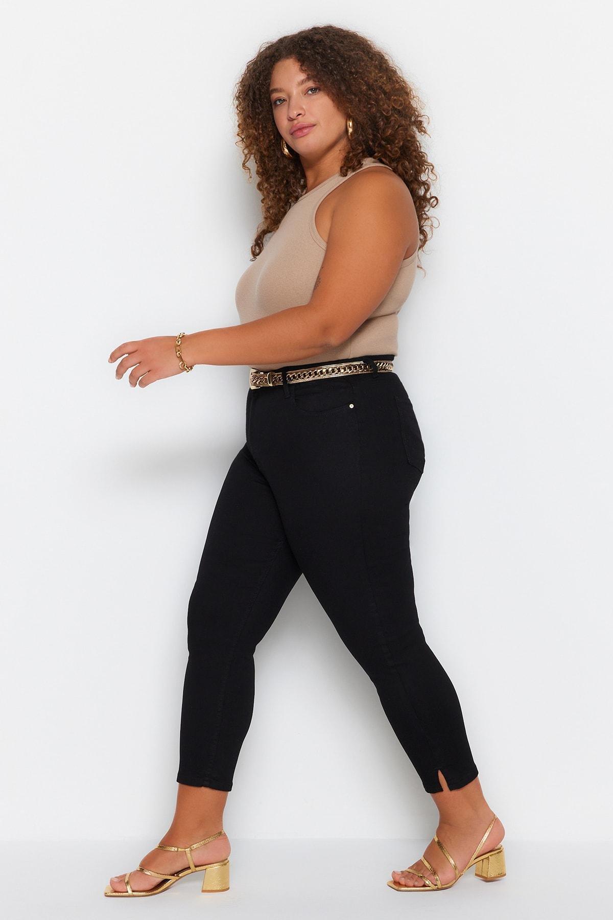 Black Skinny Plus Size Jeans, , large image number 2