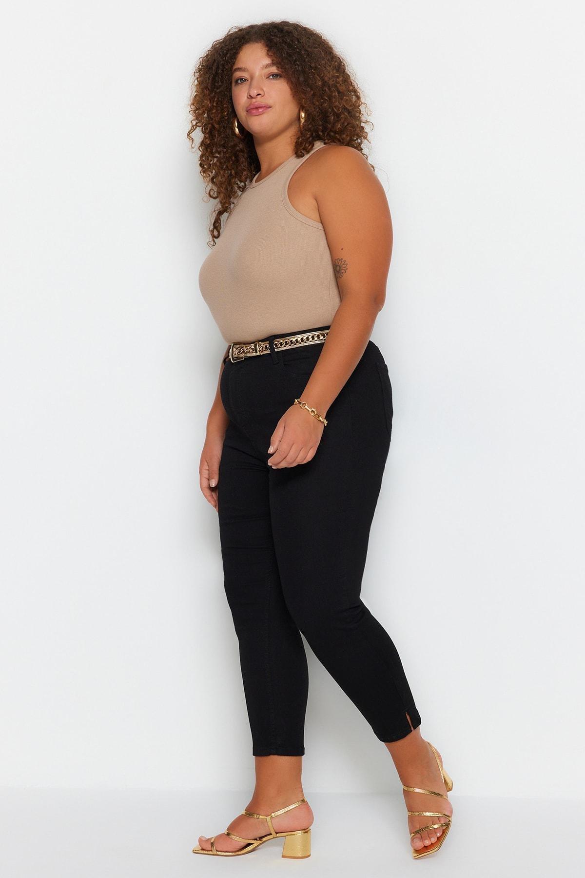 Black Skinny Plus Size Jeans, , large image number 3