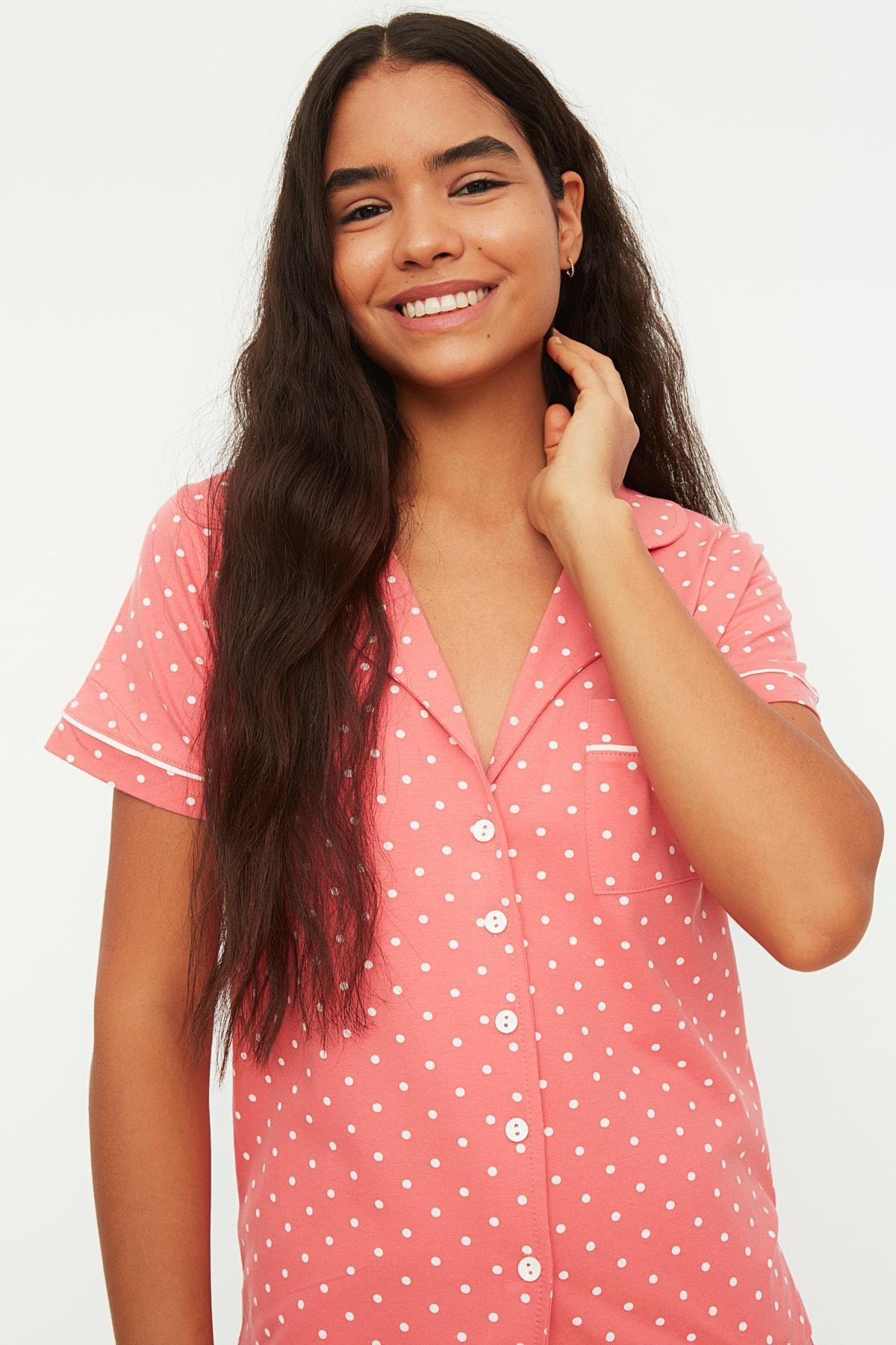Blue Polka Dot Knitted Pyjamas Set, , large image number 2