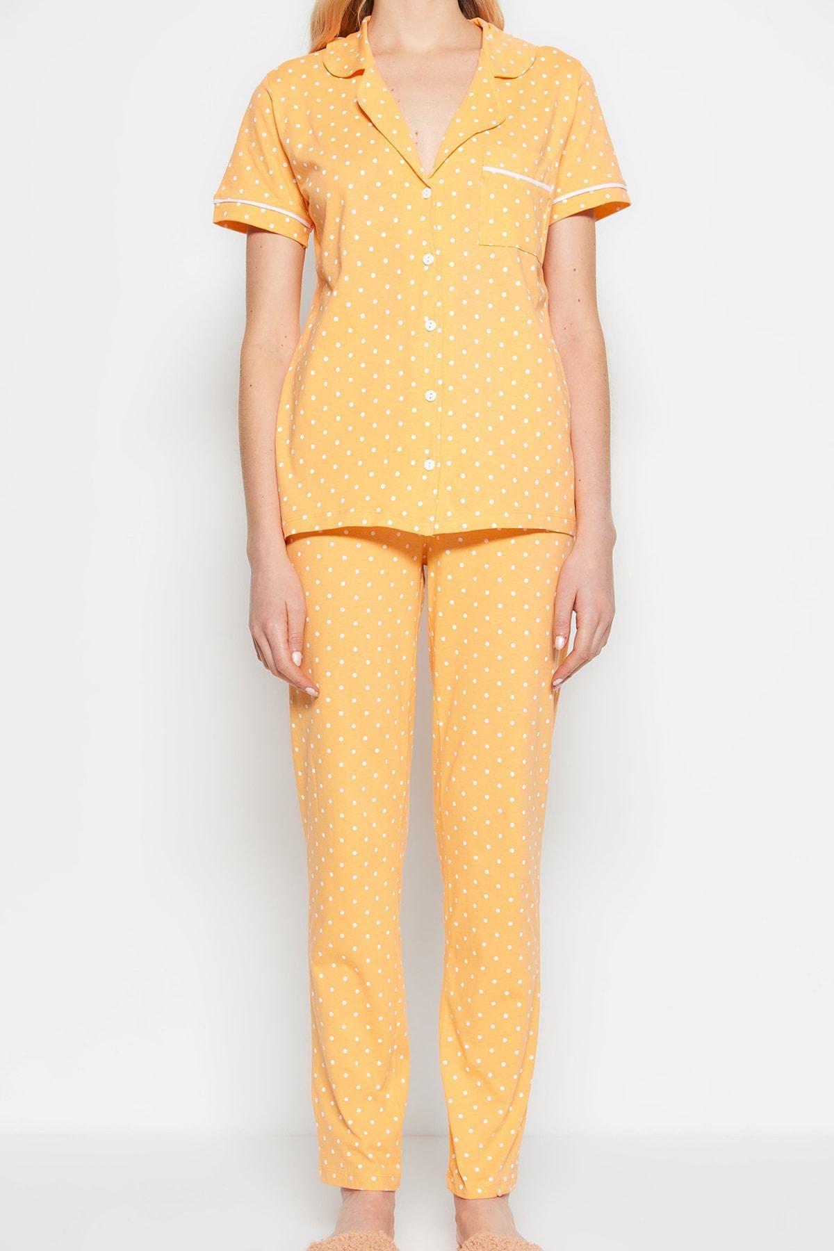 Blue Polka Dot Knitted Pyjamas Set, , large image number 3