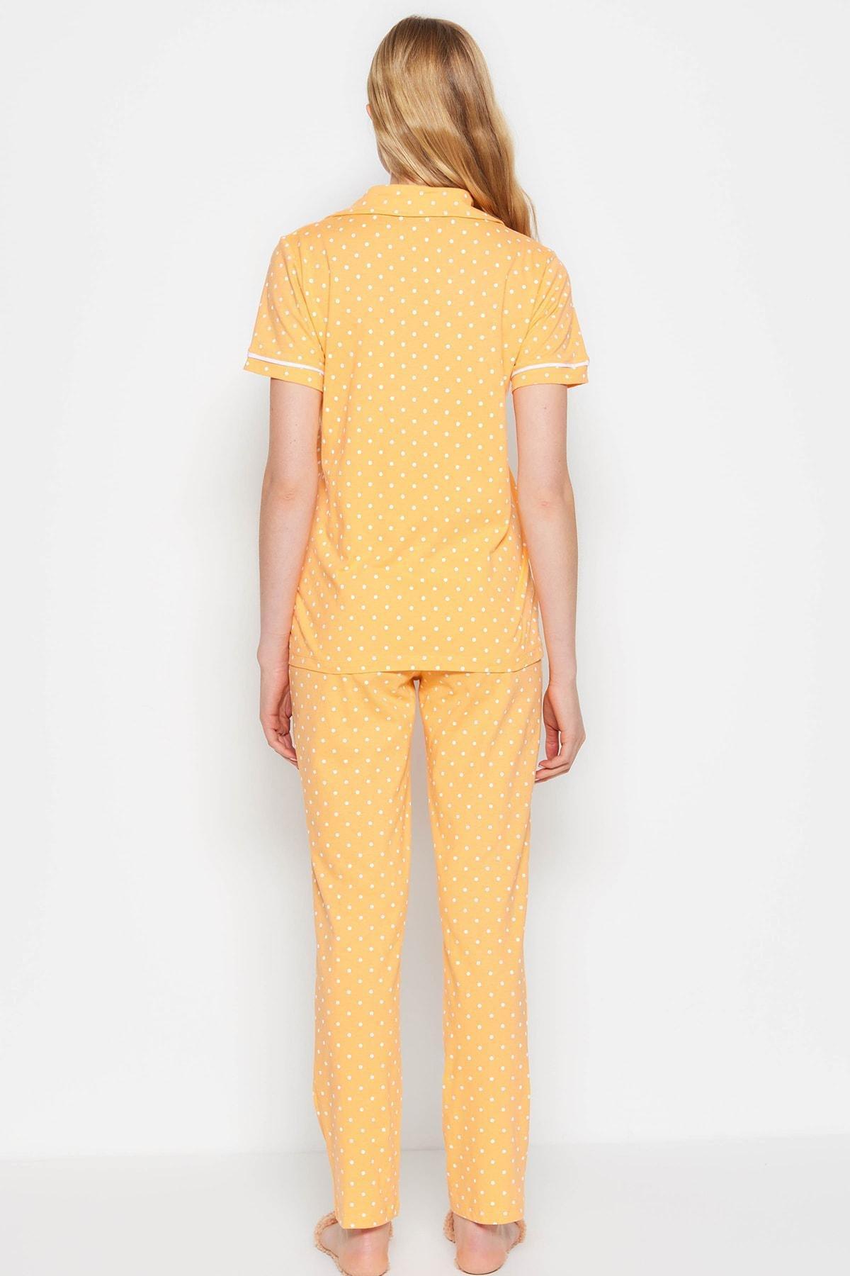 Blue Polka Dot Knitted Pyjamas Set, , large image number 7