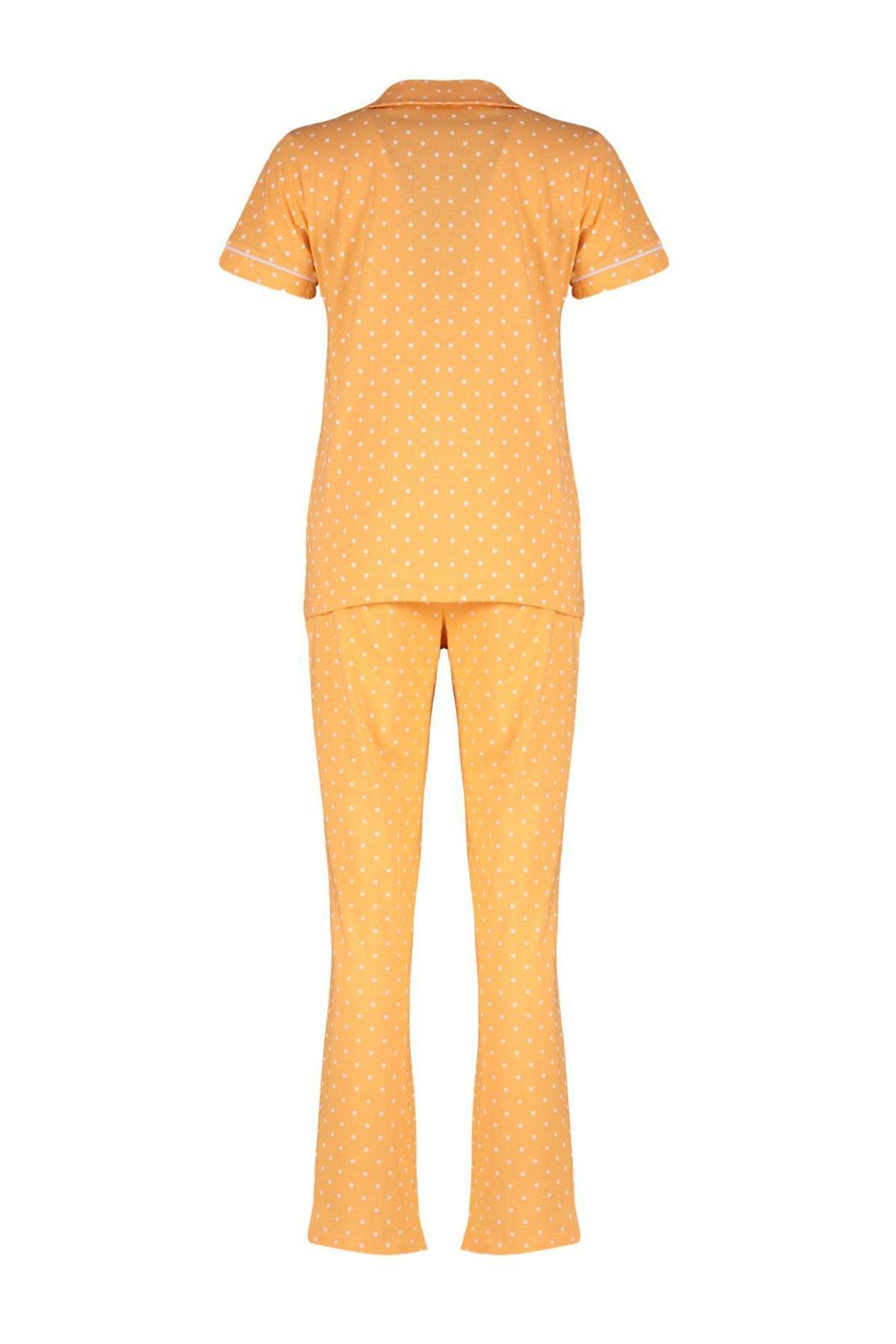 Blue Polka Dot Knitted Pyjamas Set, , large image number 9