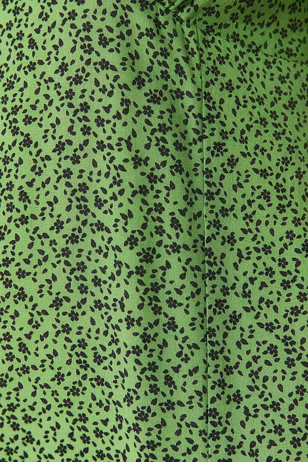 Green Floral Plus Size Dress, Green, large image number 3