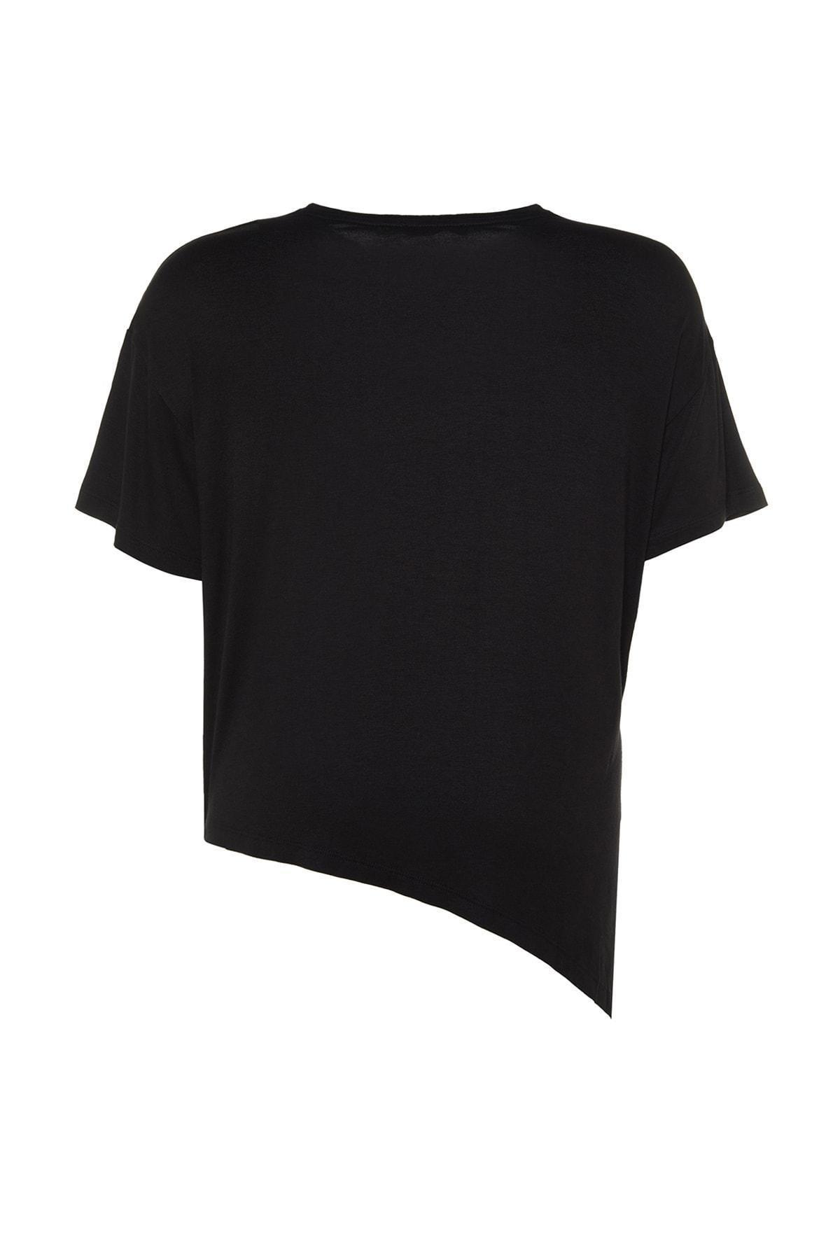 Black Crew Neck Plus Size Blouse, , large image number 5