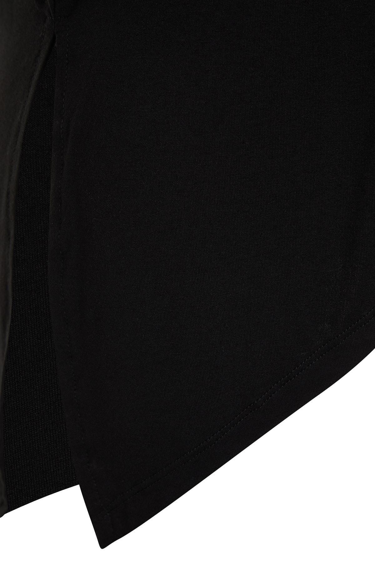Black Crew Neck Plus Size Blouse, , large image number 6