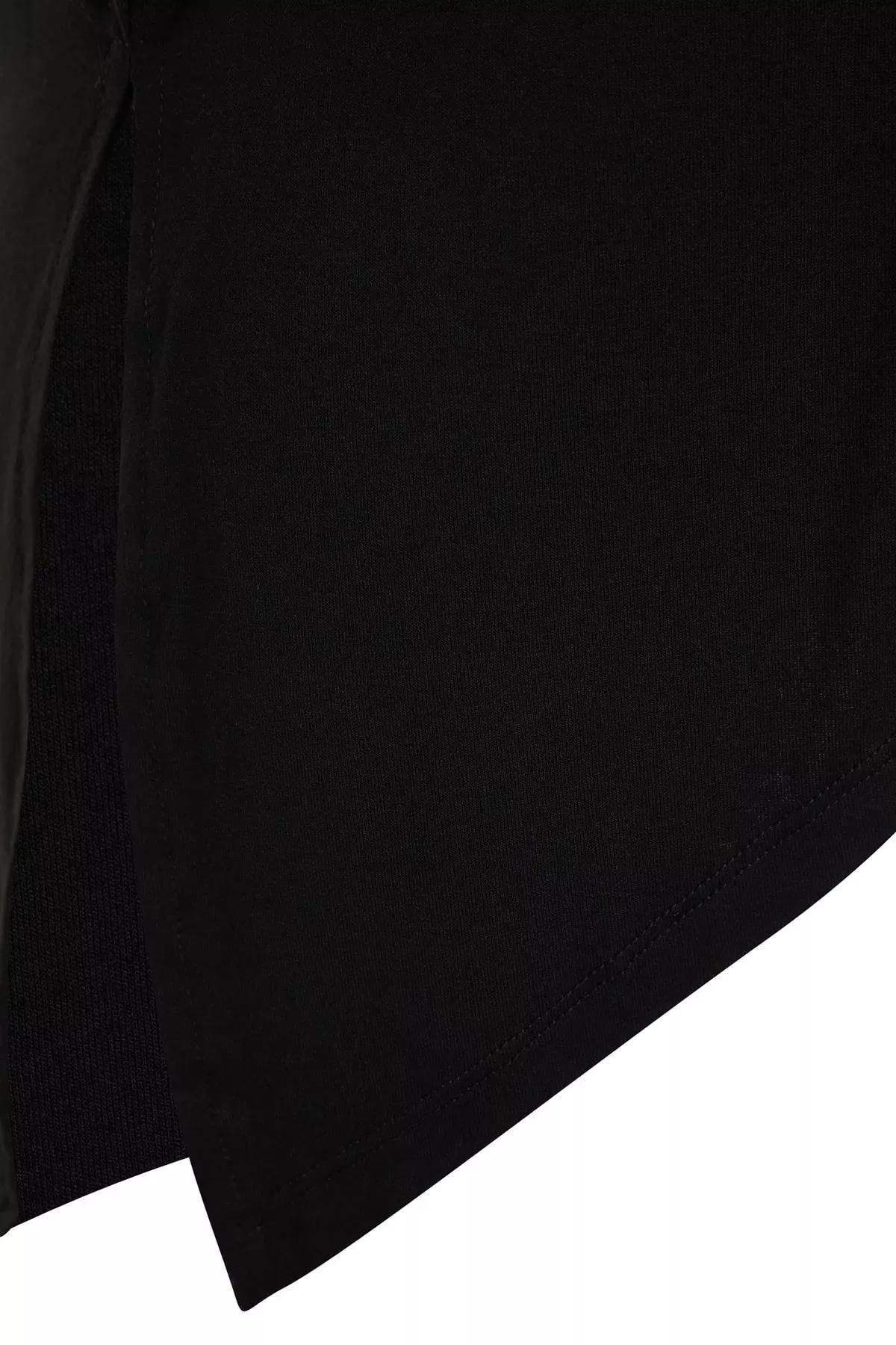 Black Crew Neck Plus Size Blouse, , large image number 6