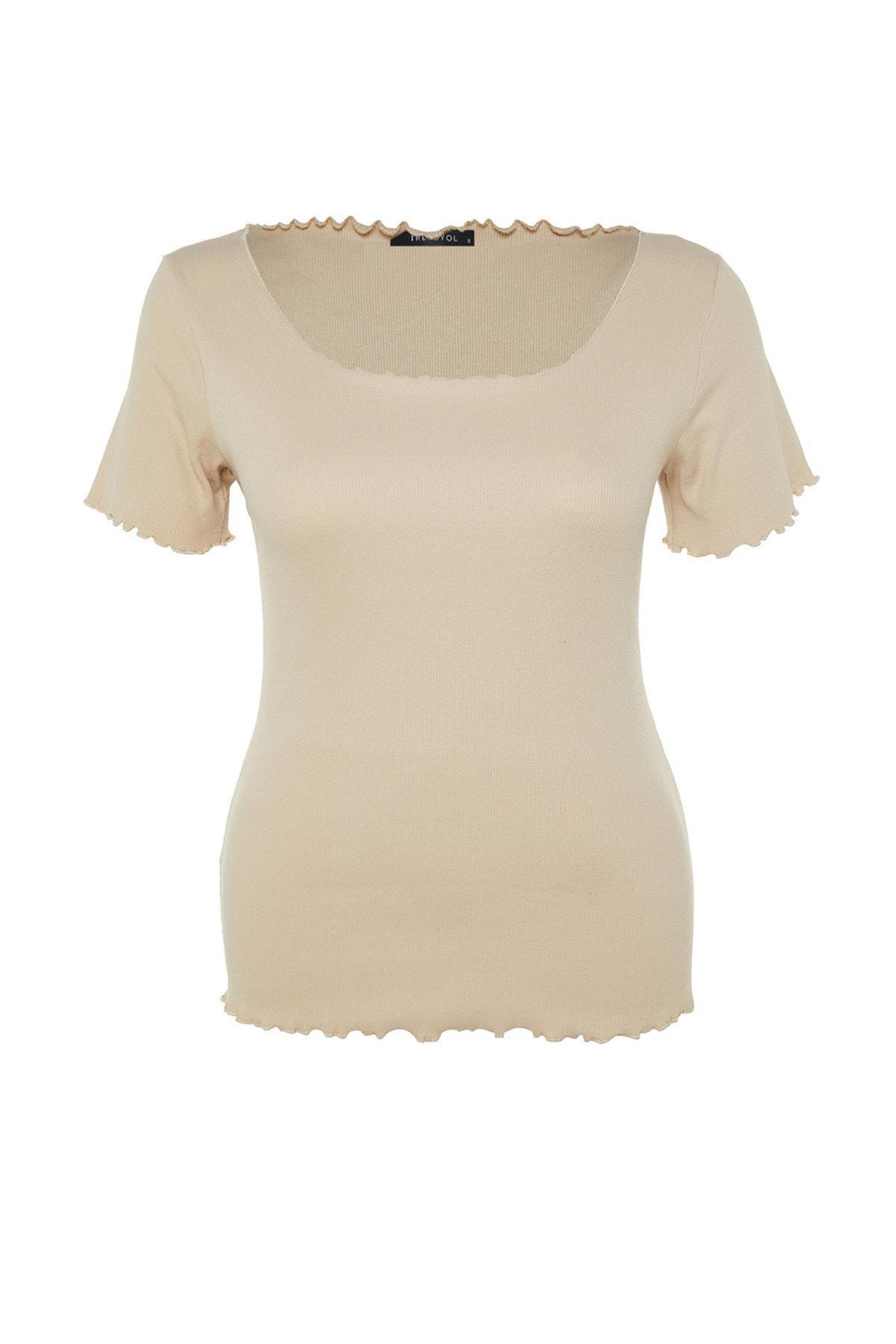 Beige Fitted Plus Size Blouse, , large image number 5