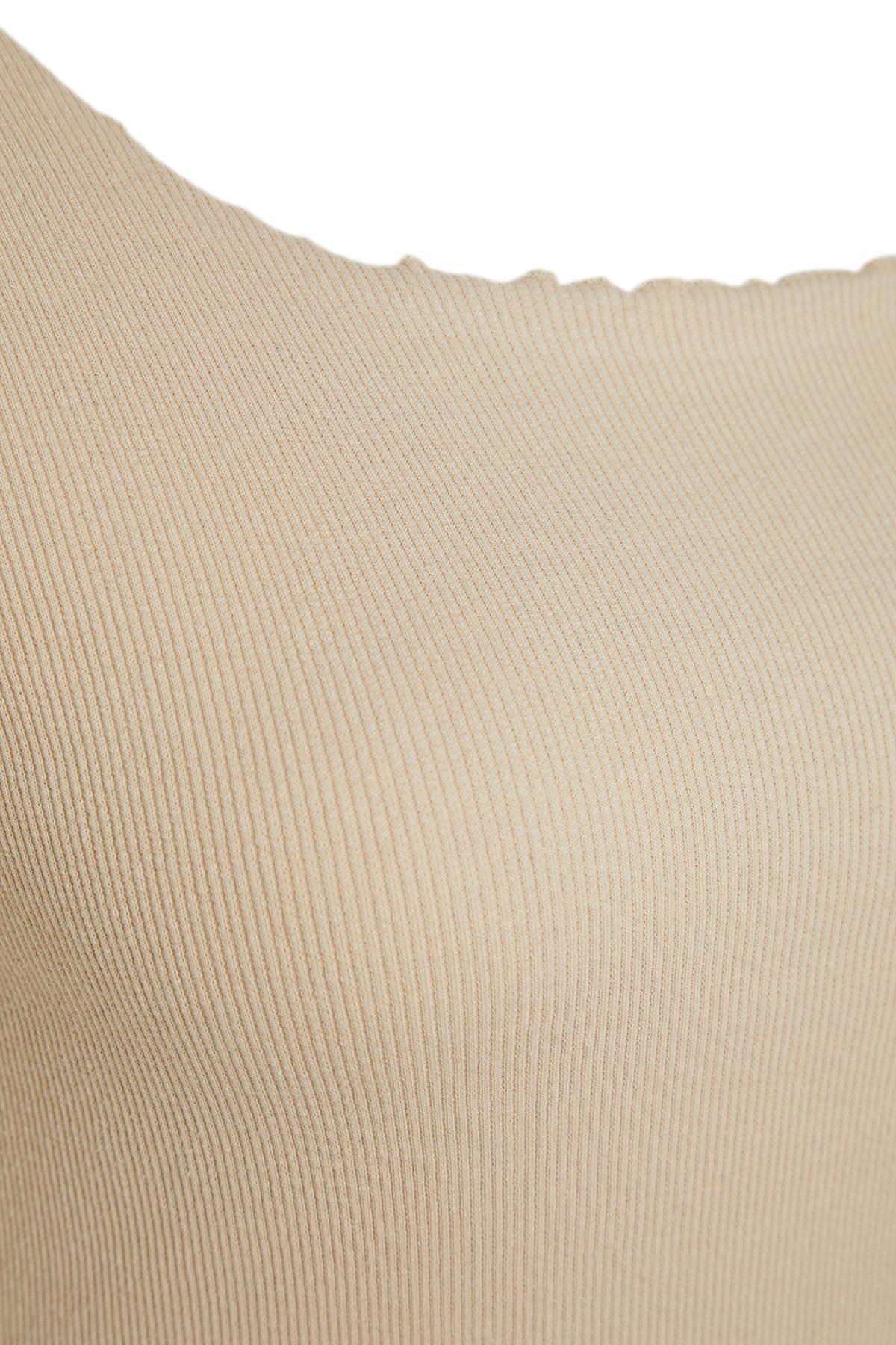 Beige Fitted Plus Size Blouse, , large image number 6