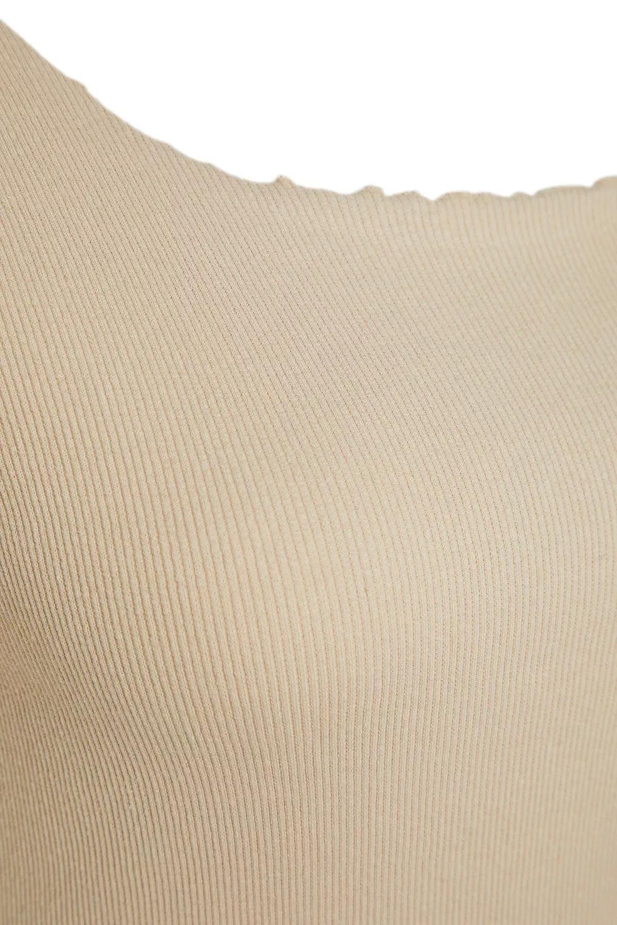 بلوزة بقصة ضيقة للمقاسات الكبيرة، بيج, Beige, large image number 6