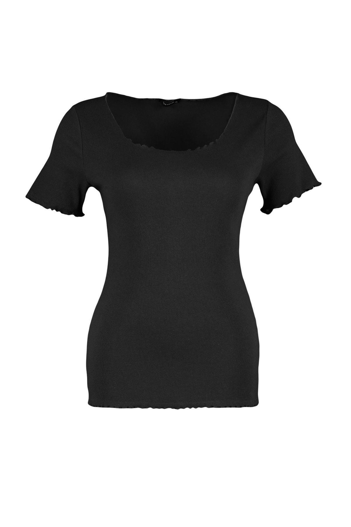 Black Fitted Plus Size Blouse, , large image number 7