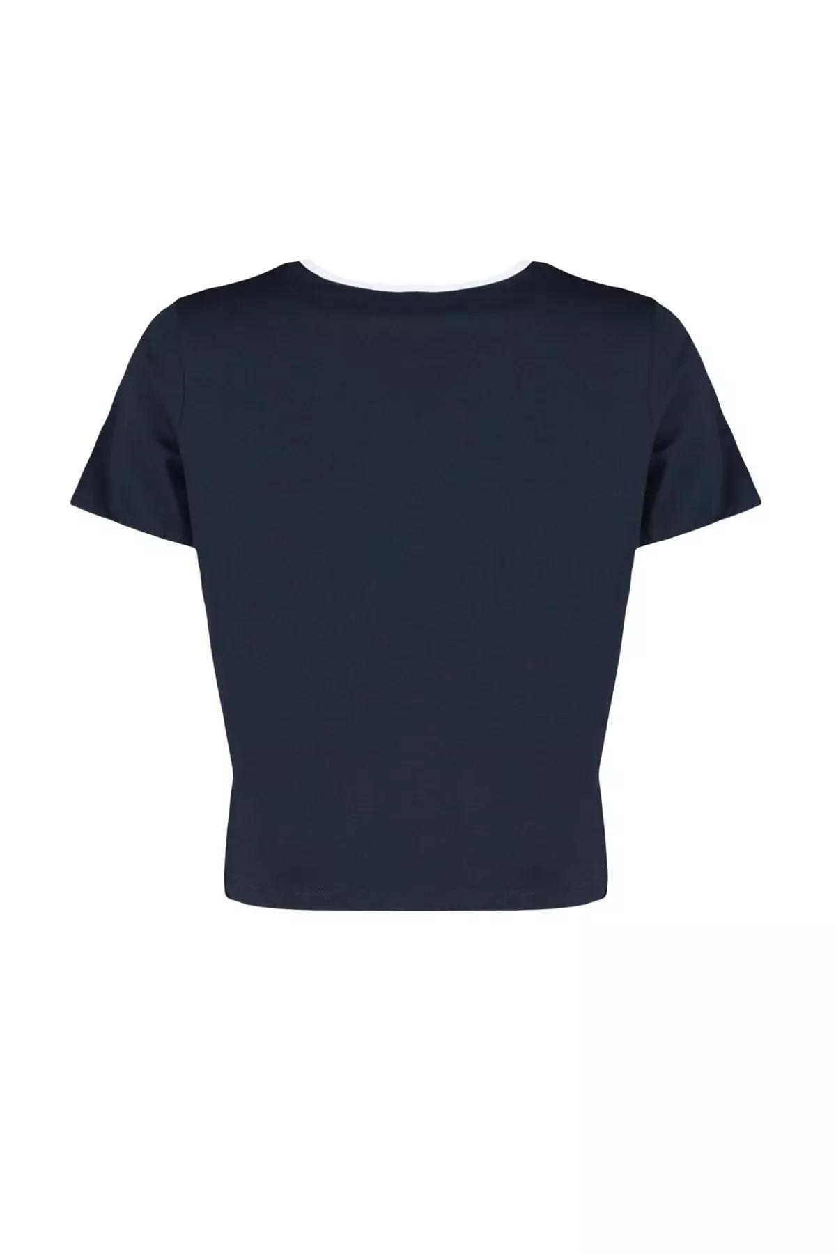 Navy Regular Plus Size T-Shirt, , large image number 7