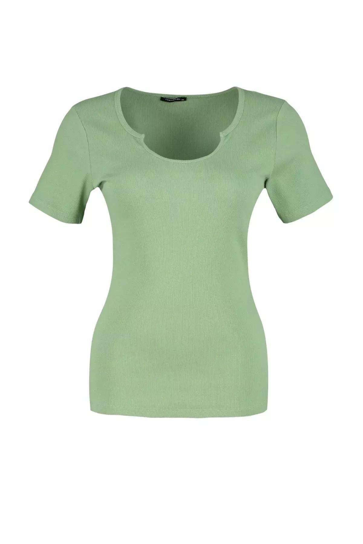 Green Fitted Plus Size Blouse, , large image number 6