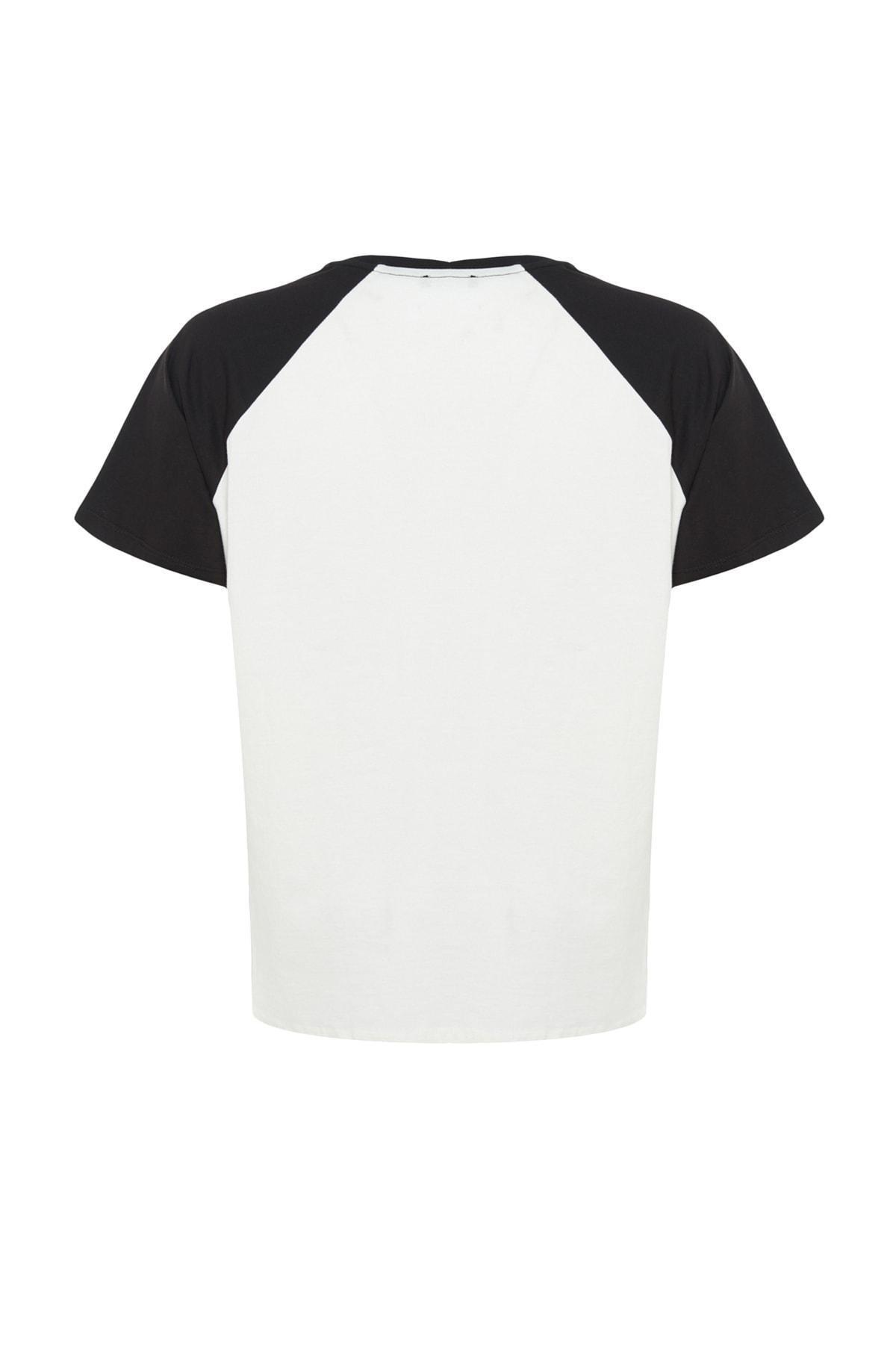 White Printed Plus Size T-Shirt, , large image number 6