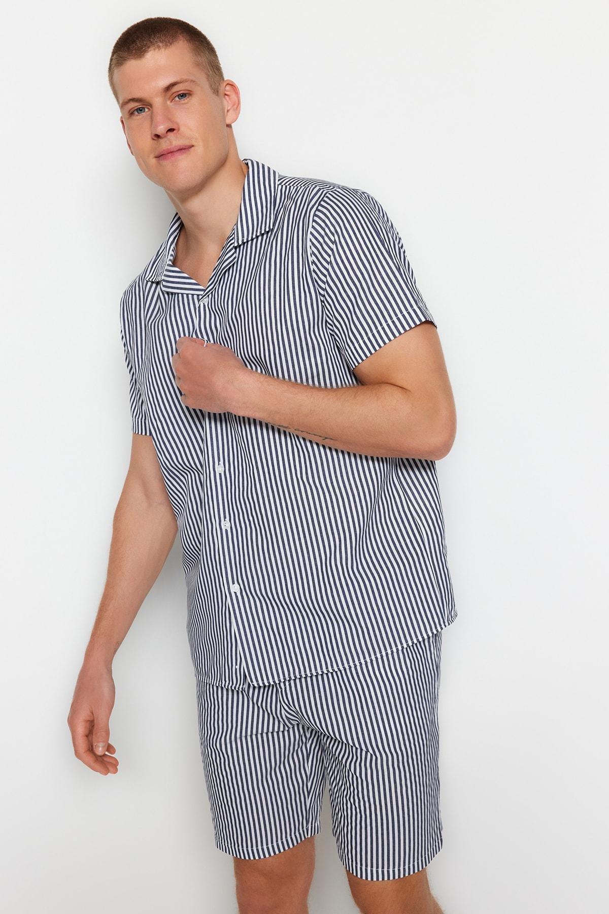 Gray Striped Pajama Set, , large image number 2