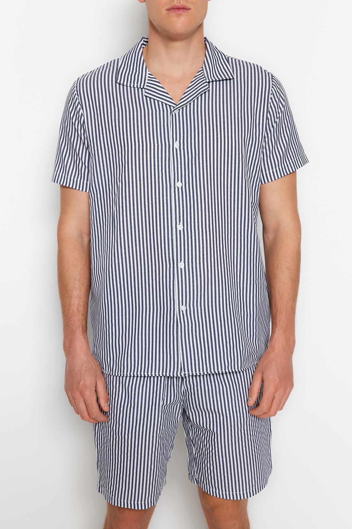 Gray Striped Pajama Set, , large image number 3