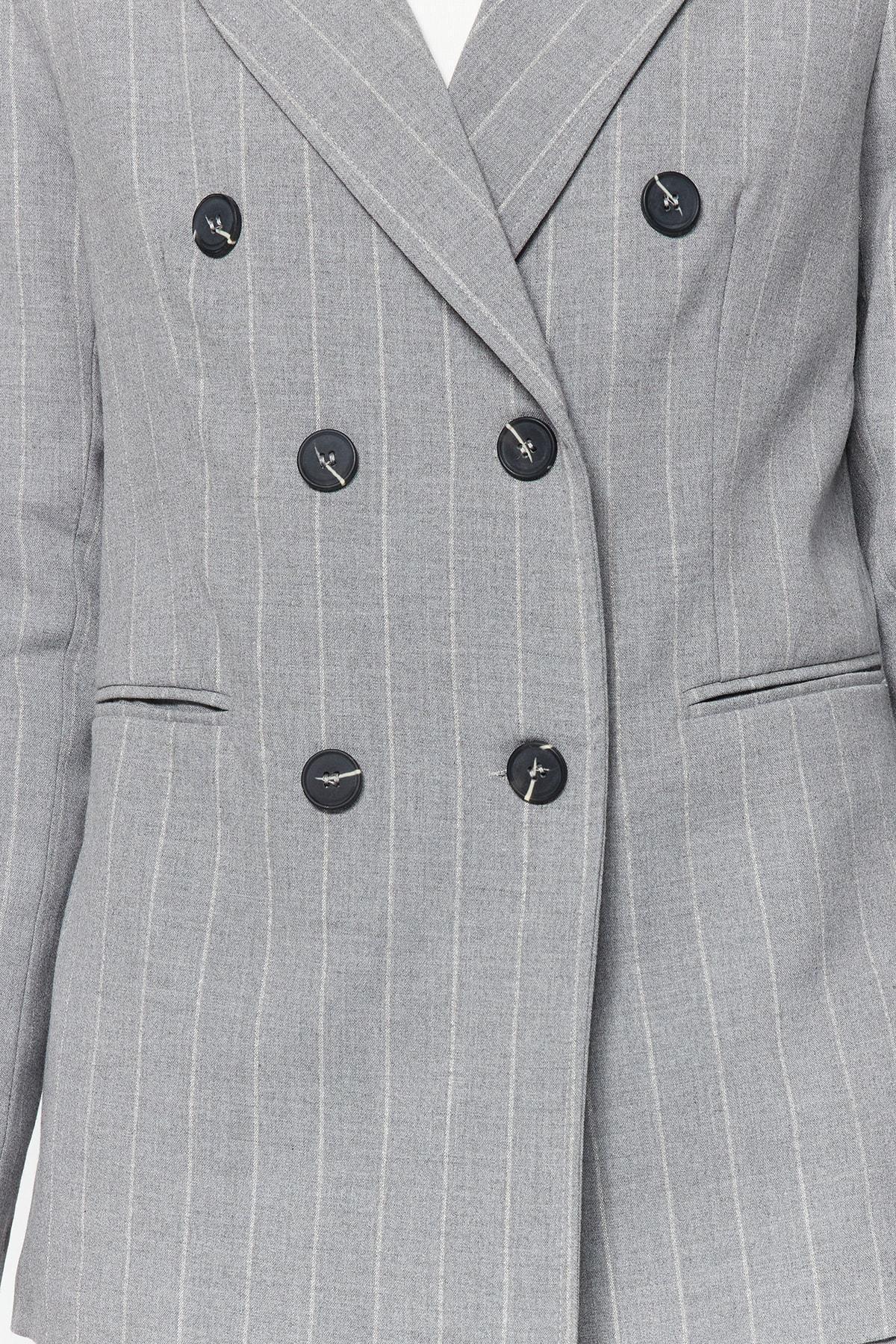 Grey Striped Blazer, , large image number 8