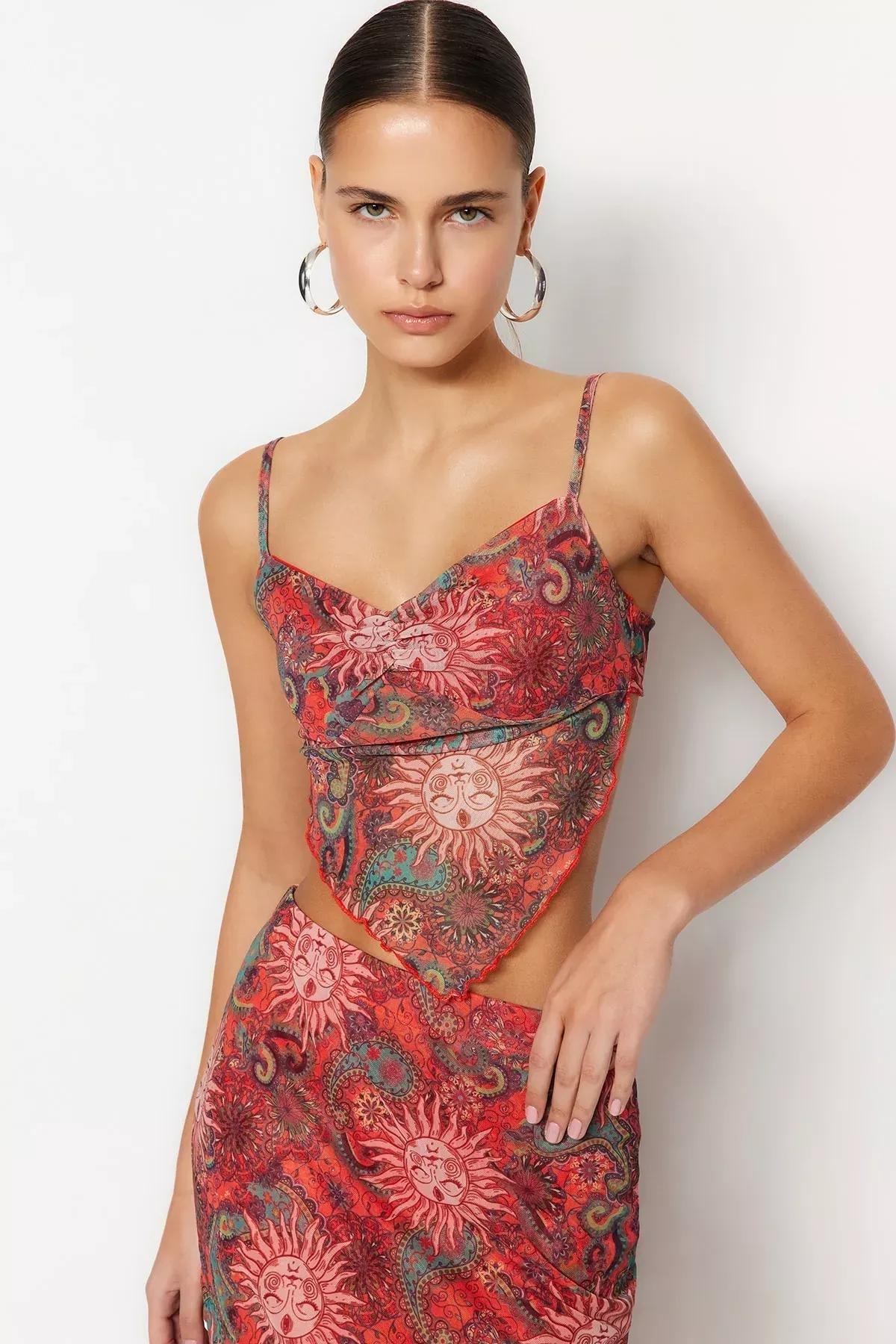 Orange Ethnic Blouse, Orange, large image number 0