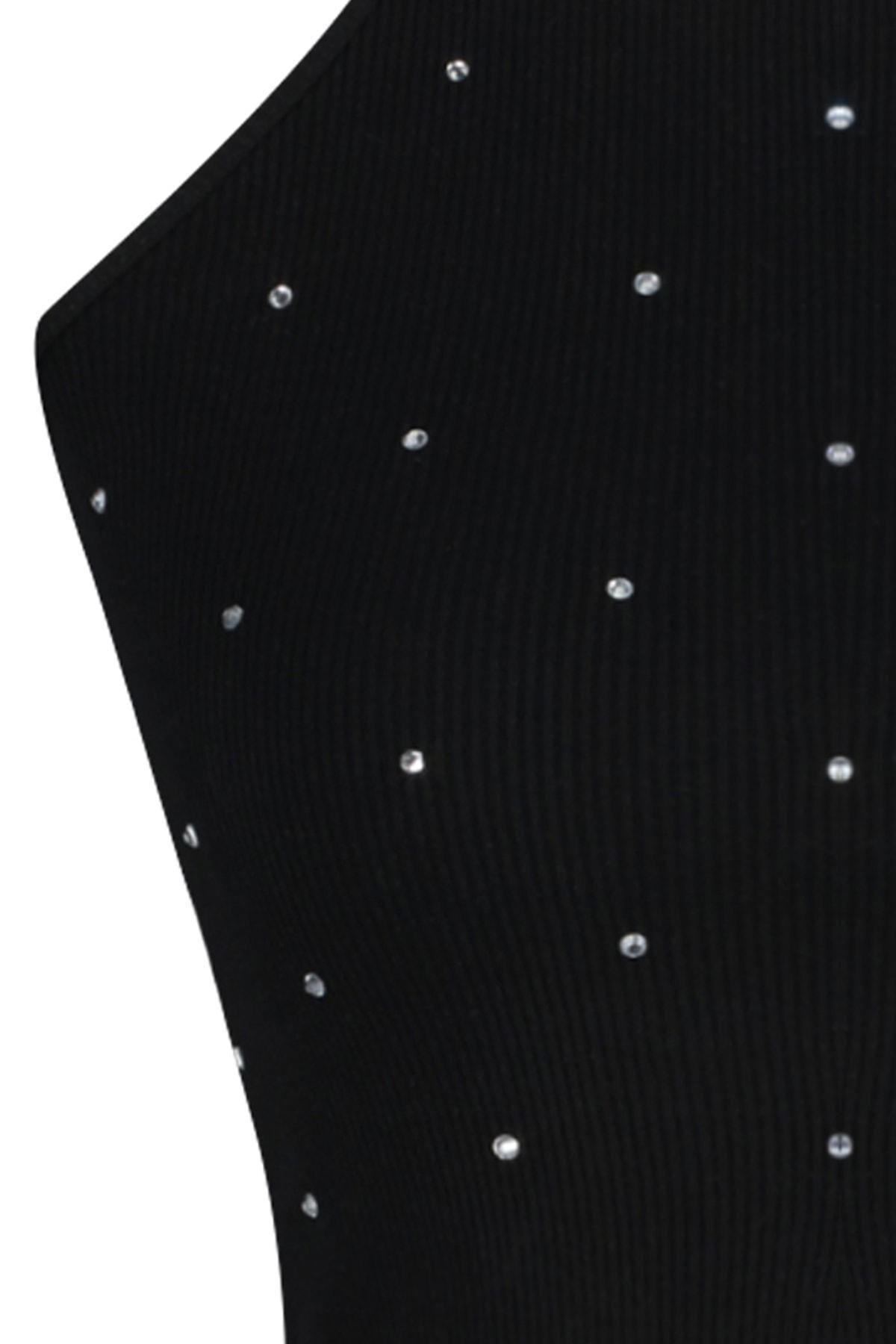 Black Crew Neck Blouse, , large image number 6