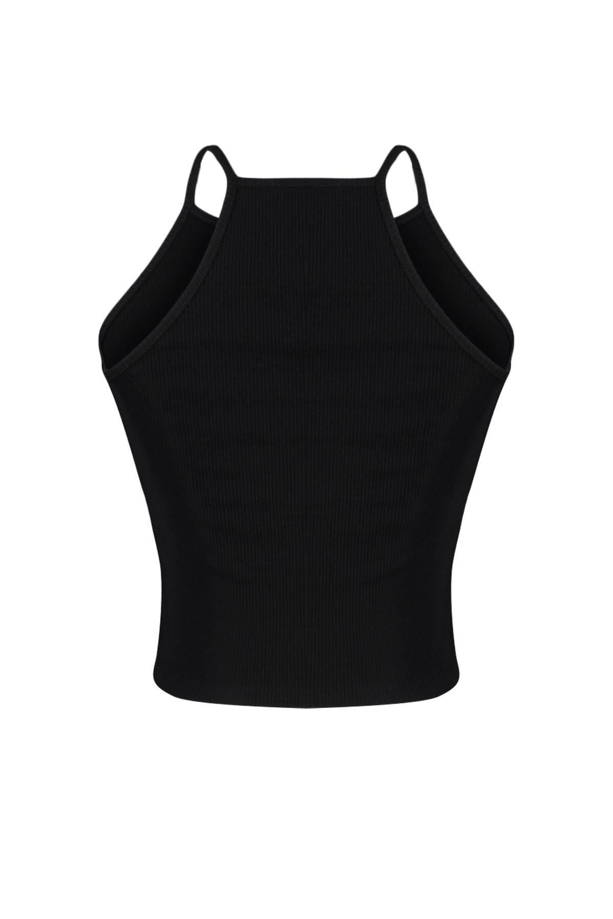 Black Crew Neck Blouse, , large image number 7