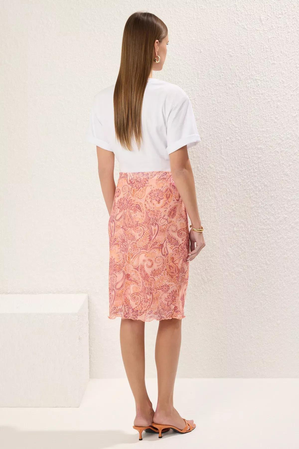 Beige Tulle High-Waist Skirt, , large image number 3