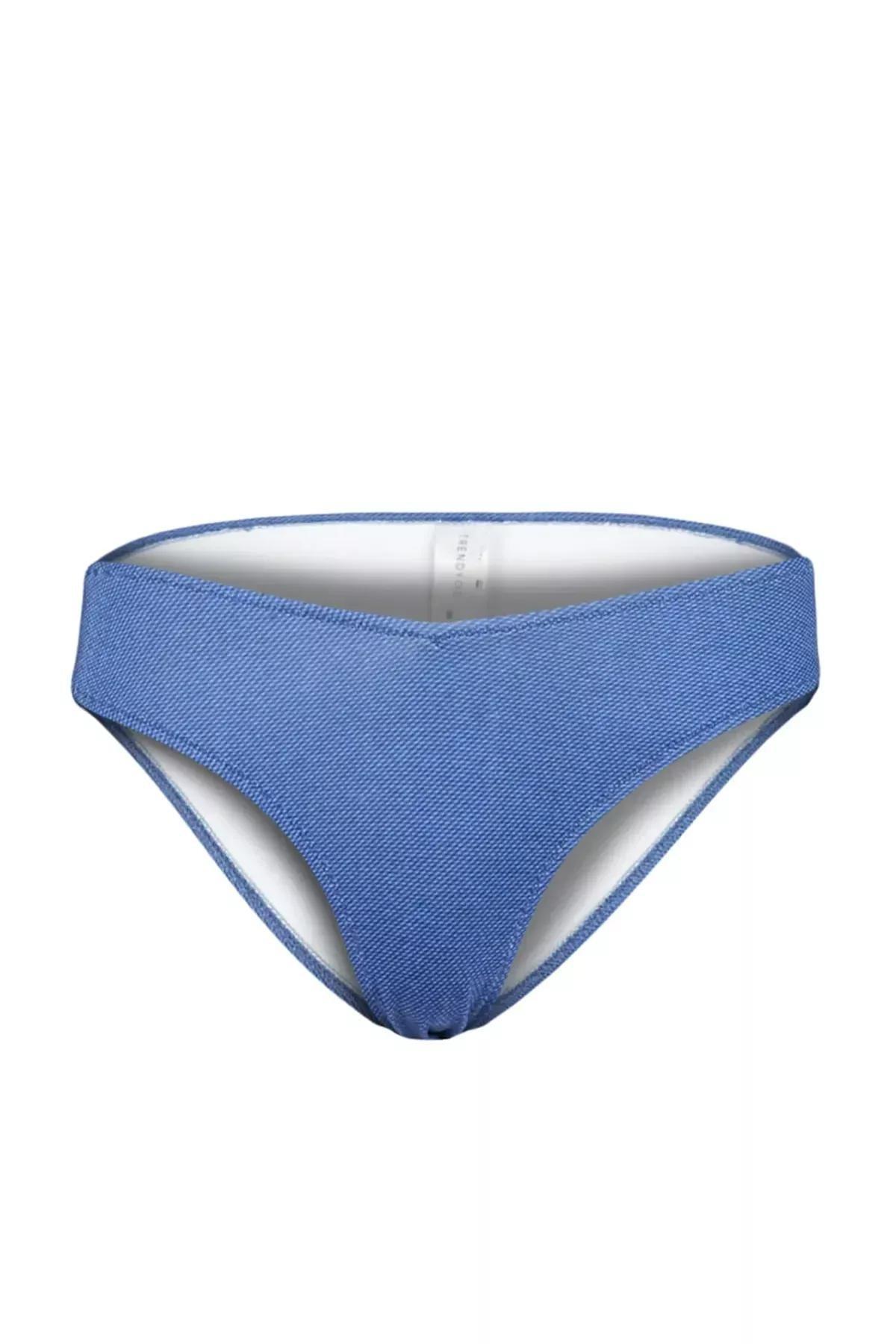 Blue Plain Bikini Bottom, DARK BLUE, medium