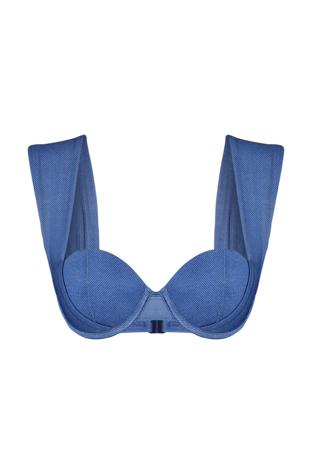 Blue Plain Bikini Top, , large image number 5