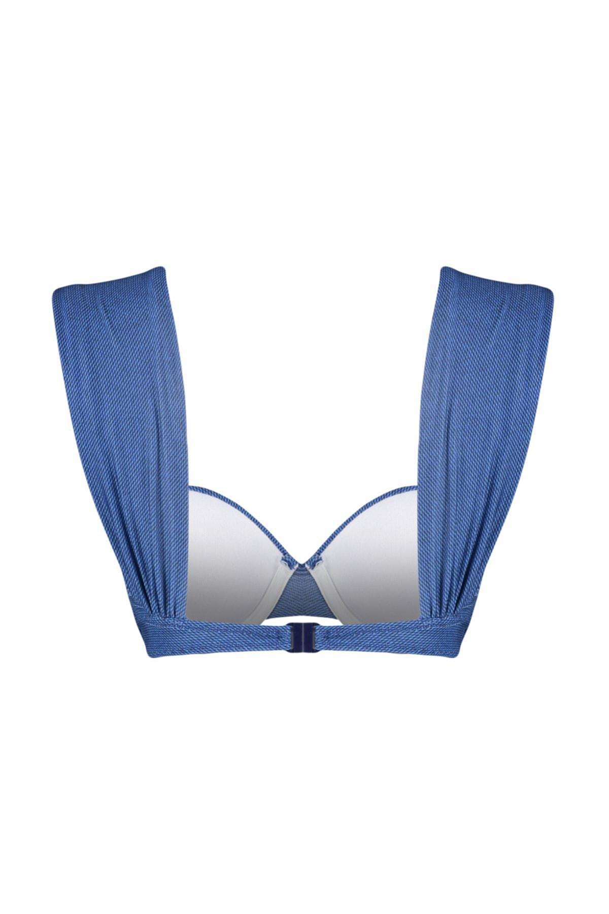 Blue Plain Bikini Top, , large image number 7