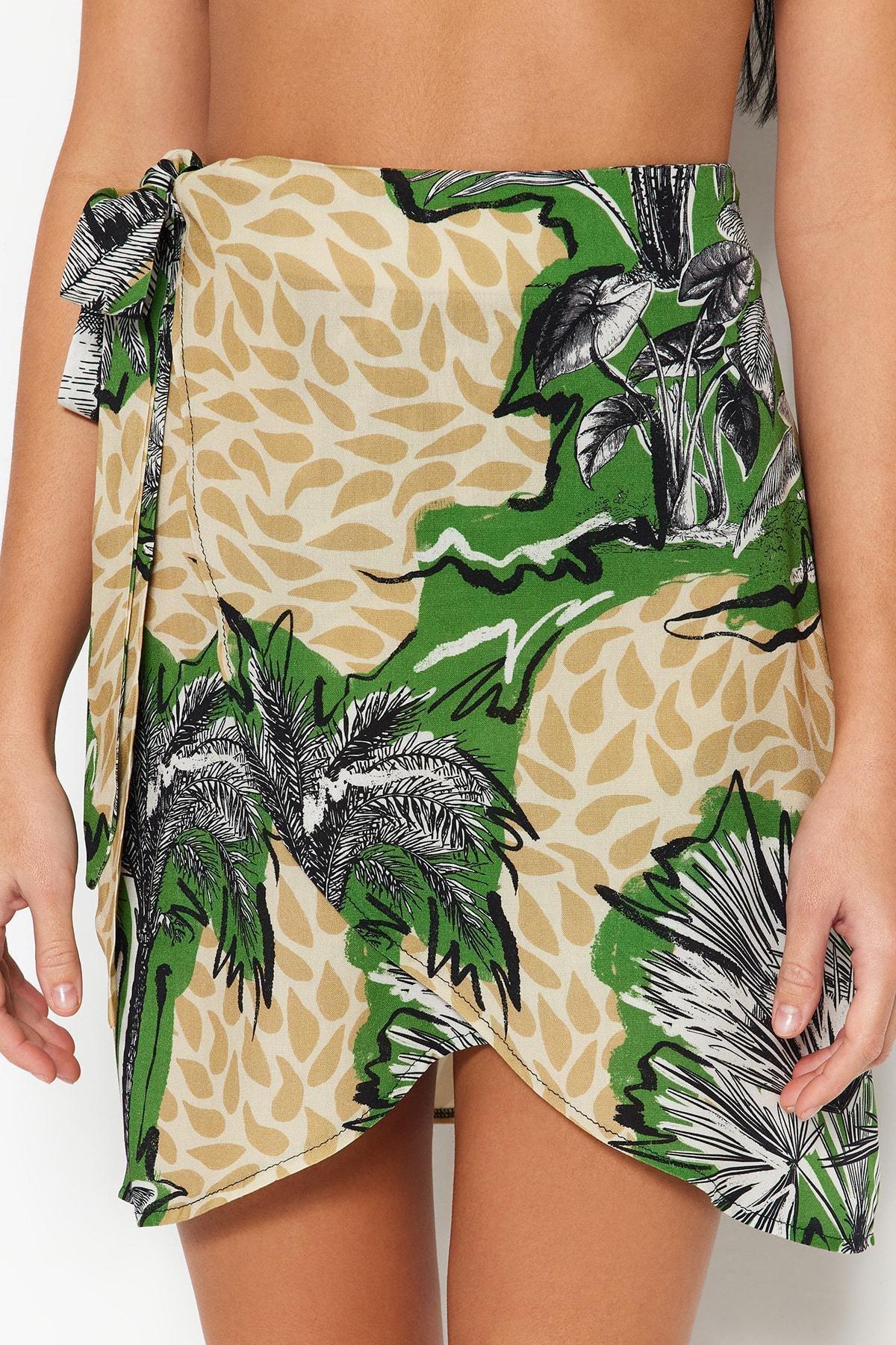 Multicolour Tropical Mini Skirt, , large image number 4