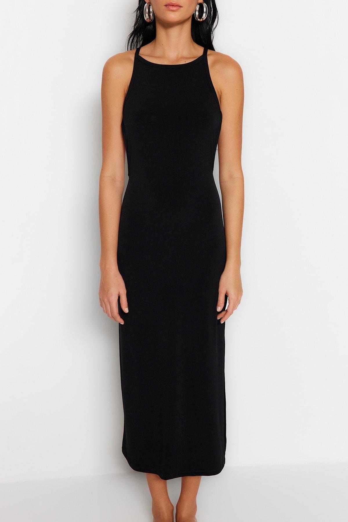 Black Halter neck Bodycon Dress, , large image number 3