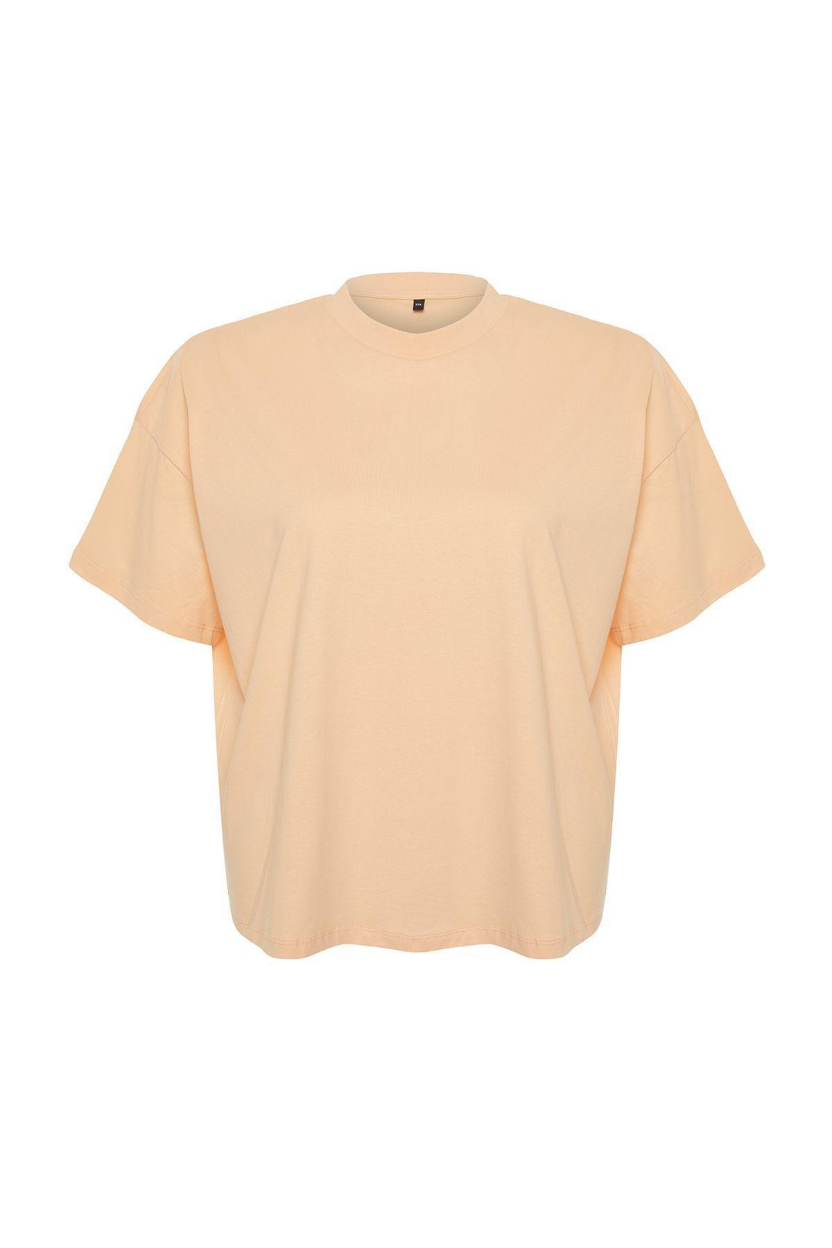Pink Ribbed Cotton Knit T-Shirt, , large image number 1