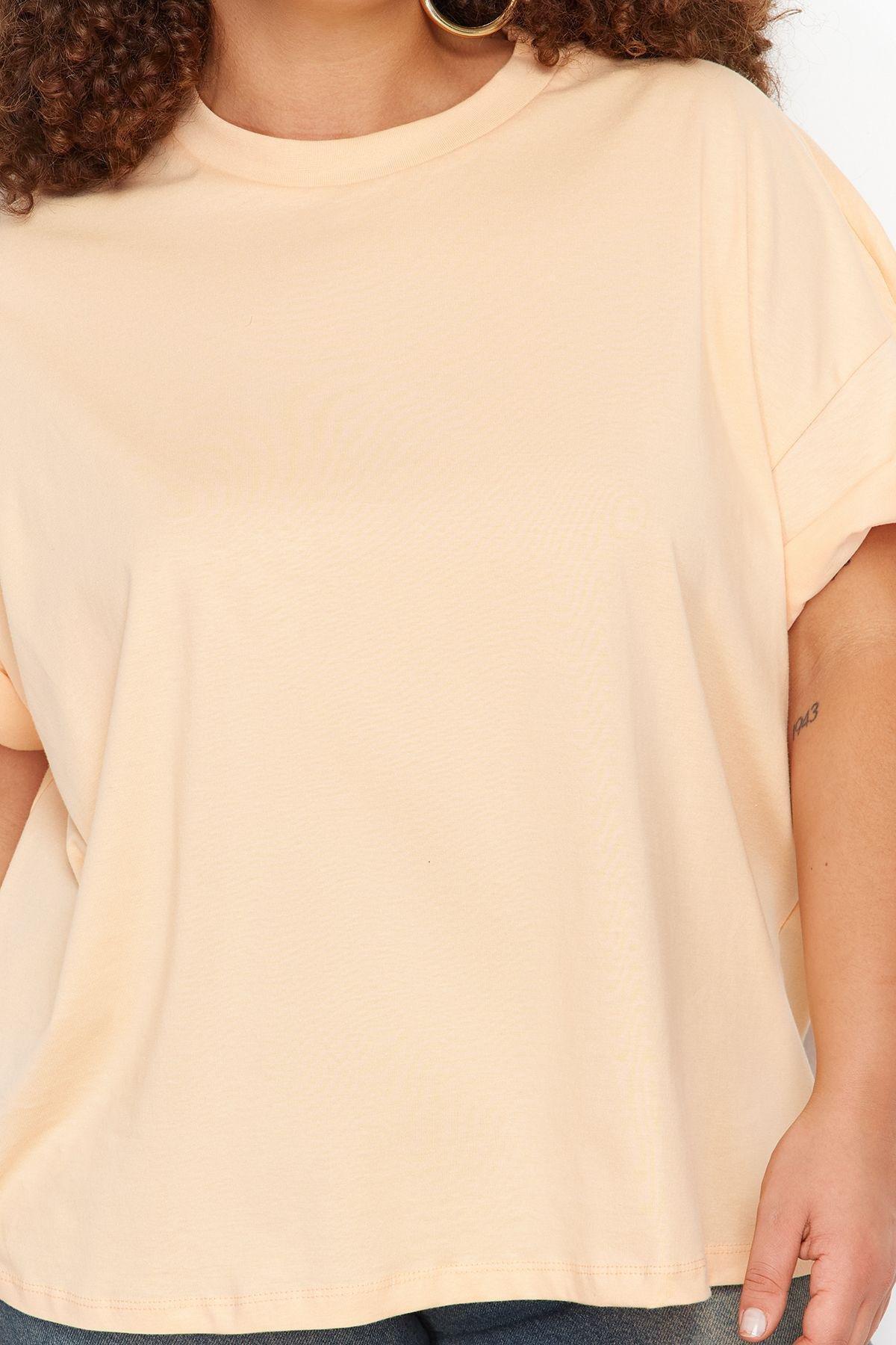 Pink Ribbed Cotton Knit T-Shirt, , large image number 2