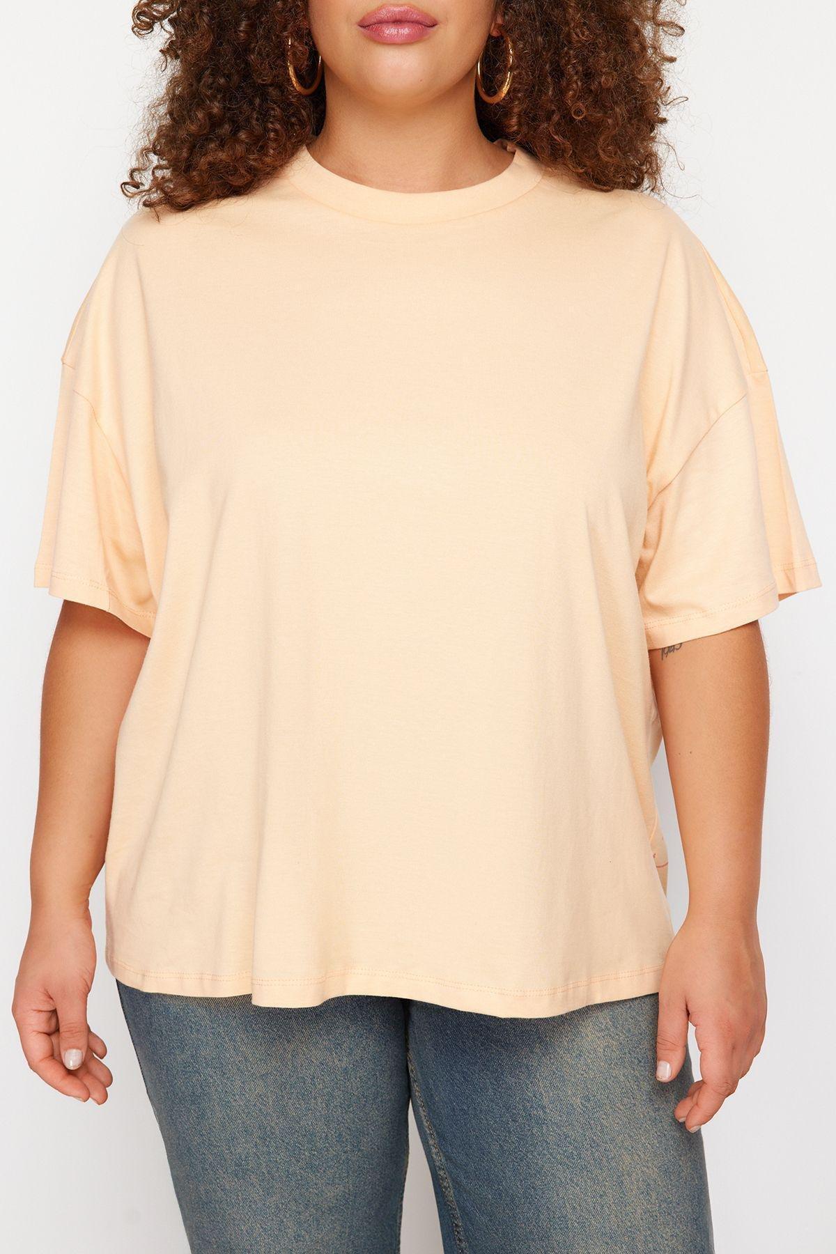 Pink Ribbed Cotton Knit T-Shirt, , large image number 3