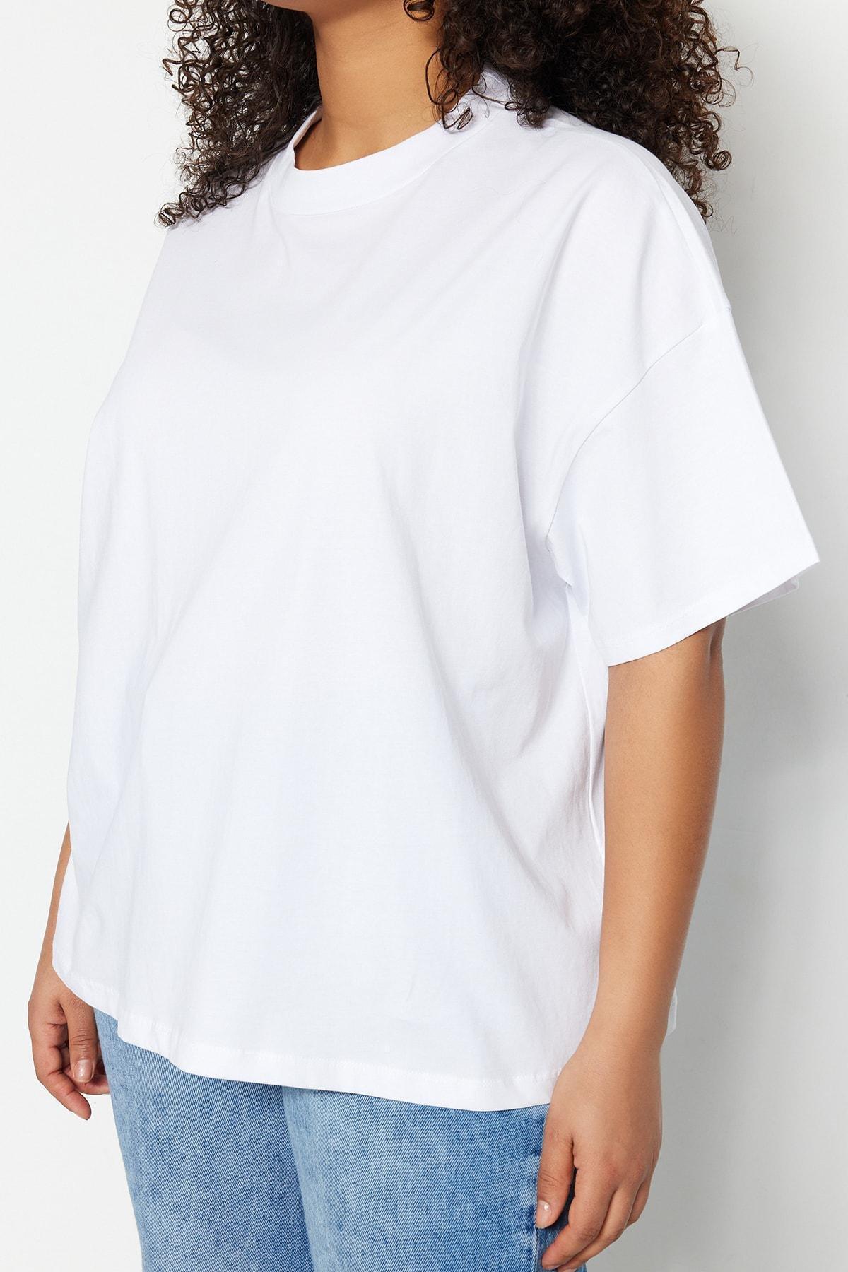 White Plus Size Oversize T-Shirt, , large image number 0
