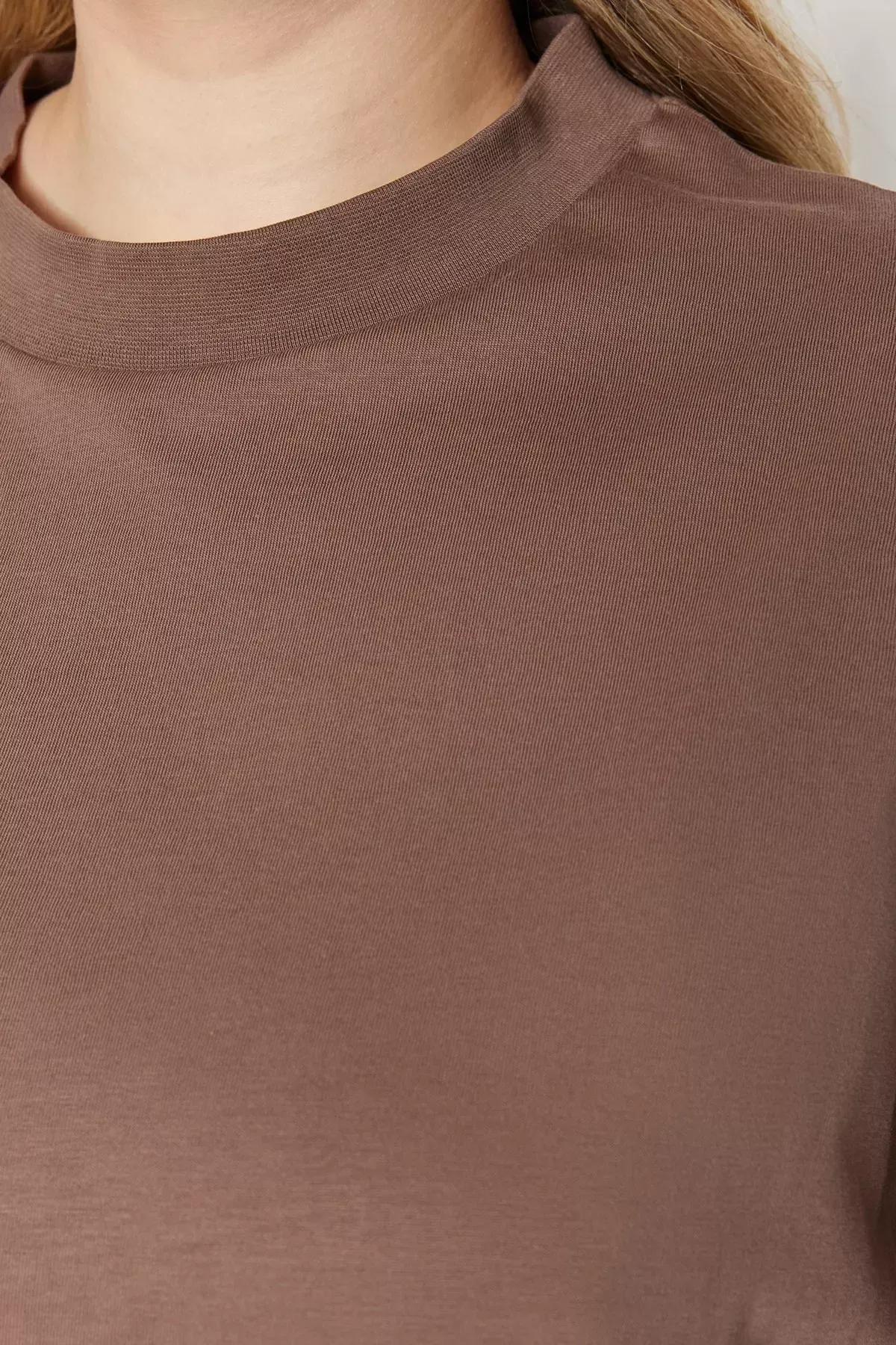 Brown Plus Size Oversize T-Shirt, Brown, large image number 3