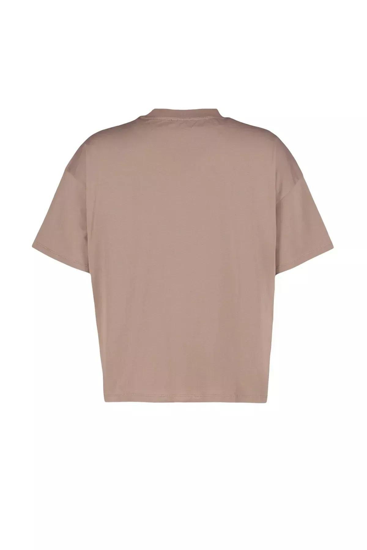 Brown Plus Size Oversize T-Shirt, Brown, large image number 6