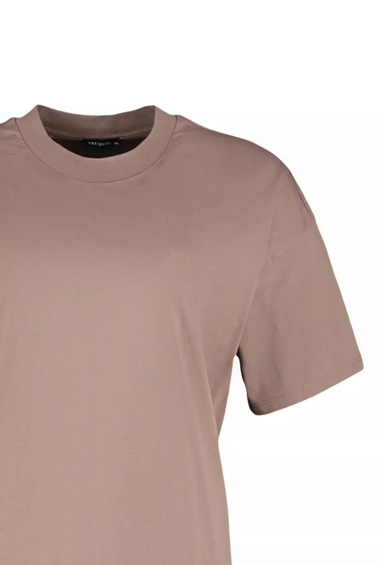 Brown Plus Size Oversize T-Shirt, Brown, large image number 7