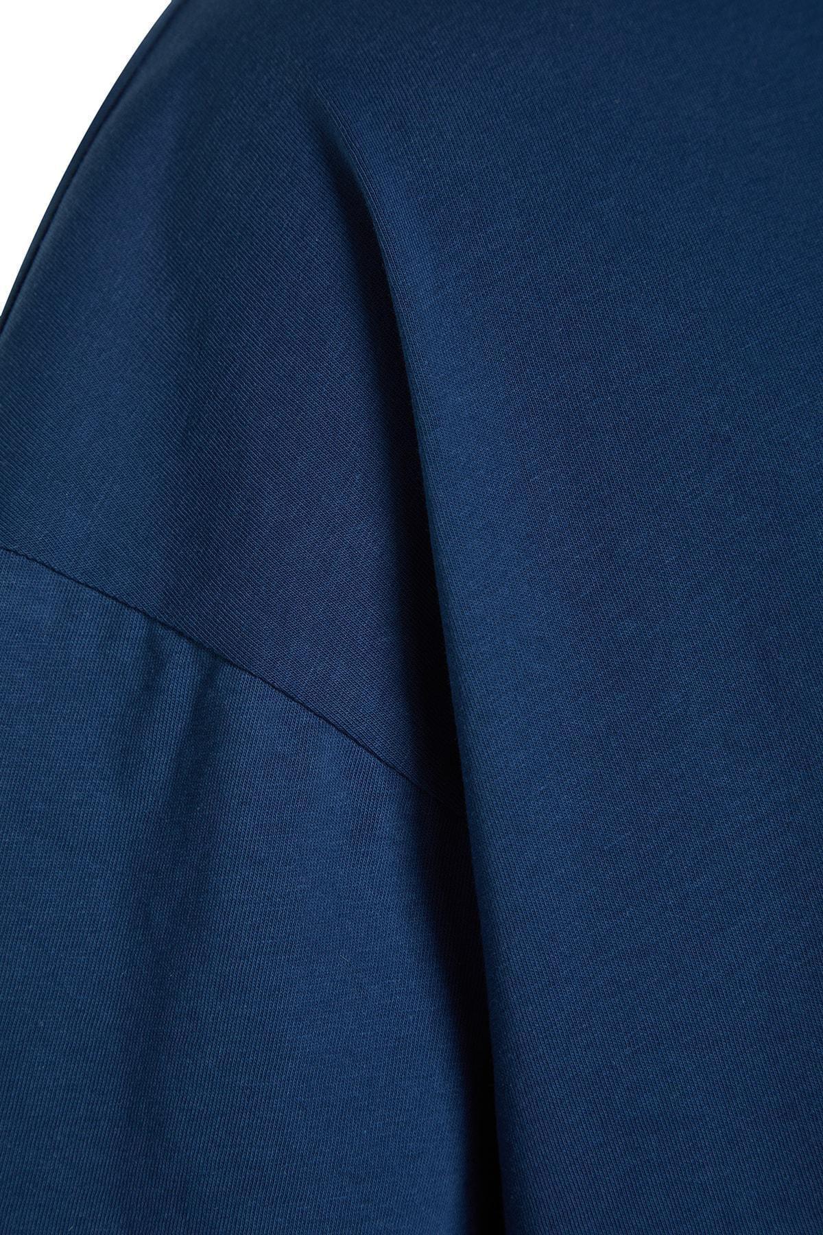 Navy Oversized Plus Size T-Shirt, , large image number 7