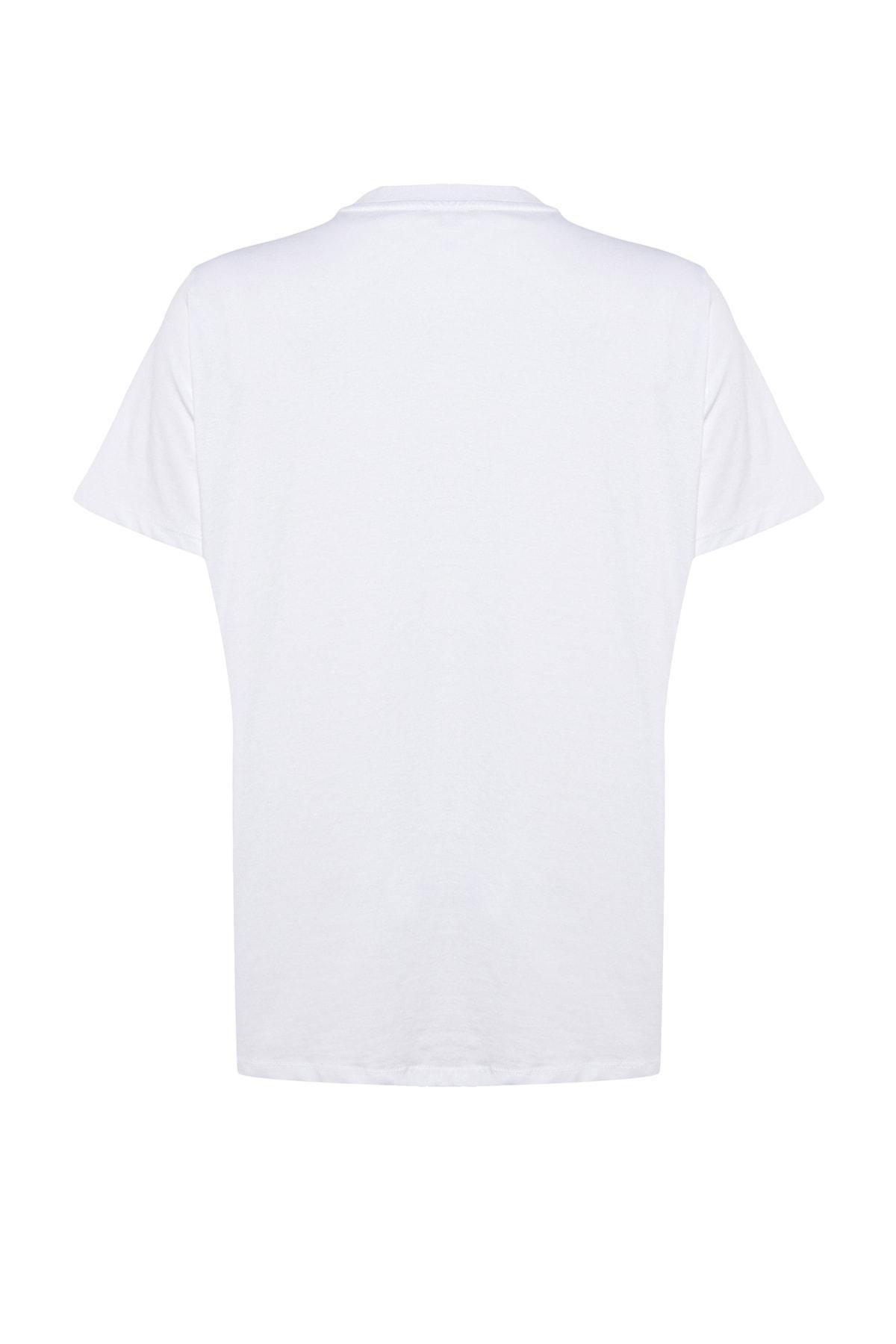 White Crew Neck Plus Size T-Shirt, , large image number 6