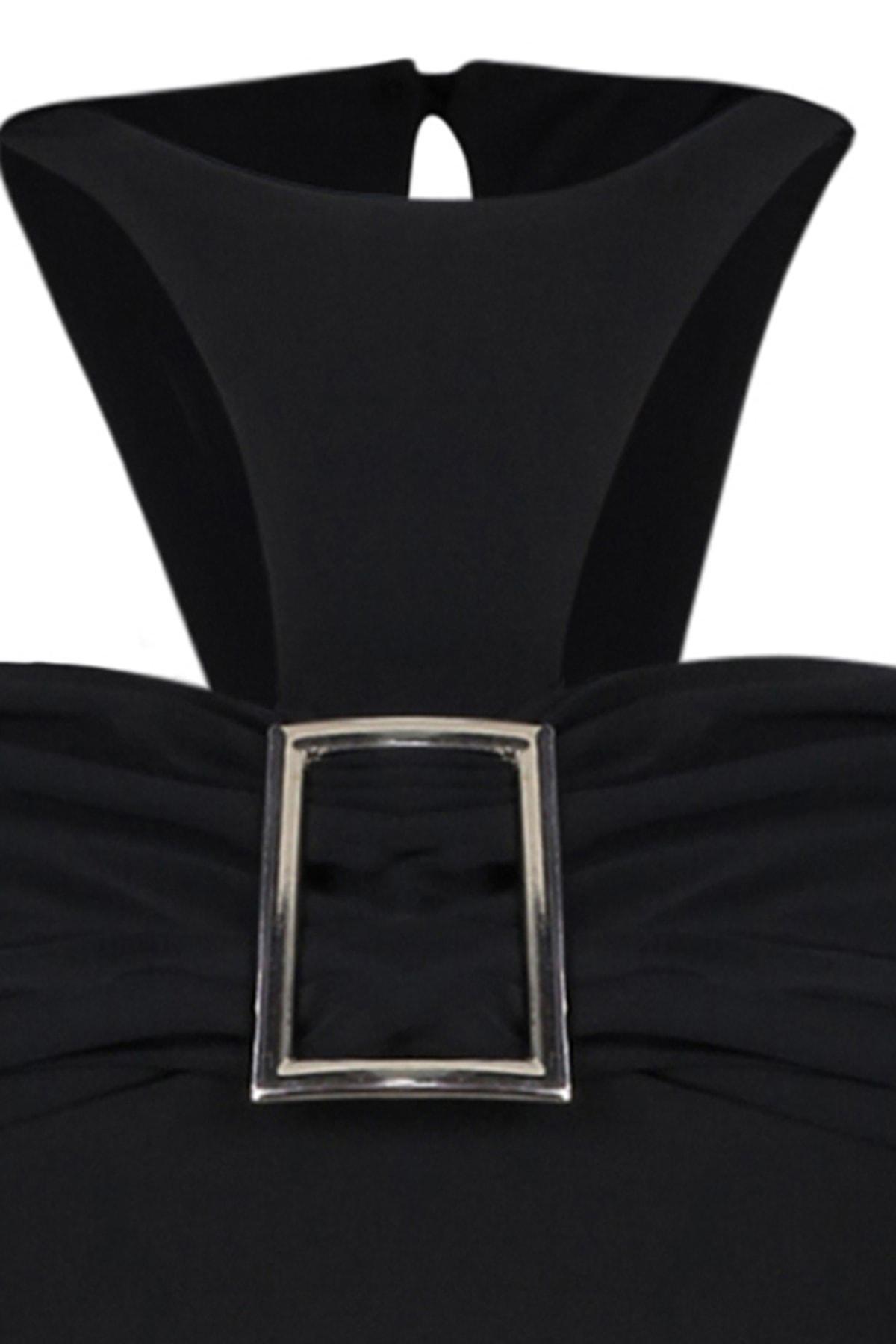 Black Fitted Crop Top, , large image number 6
