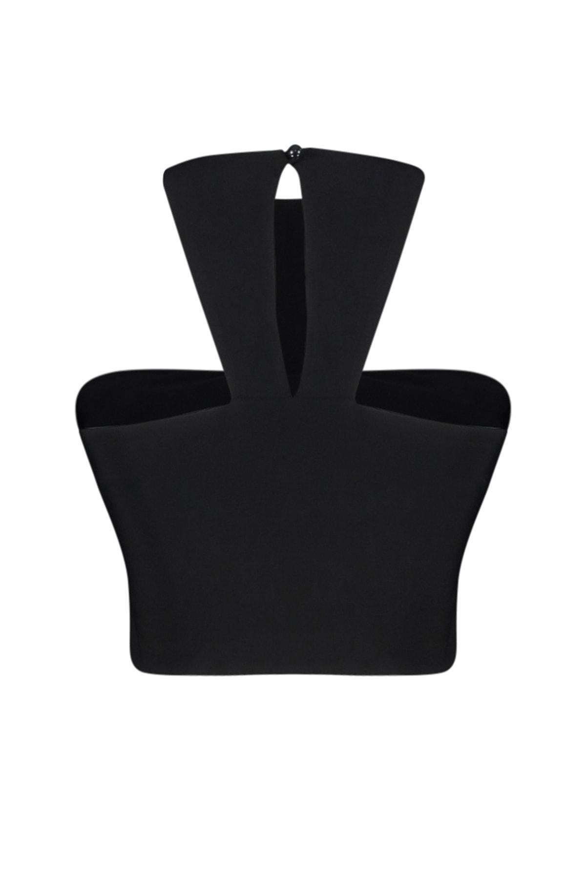 Black Fitted Crop Top, , large image number 7